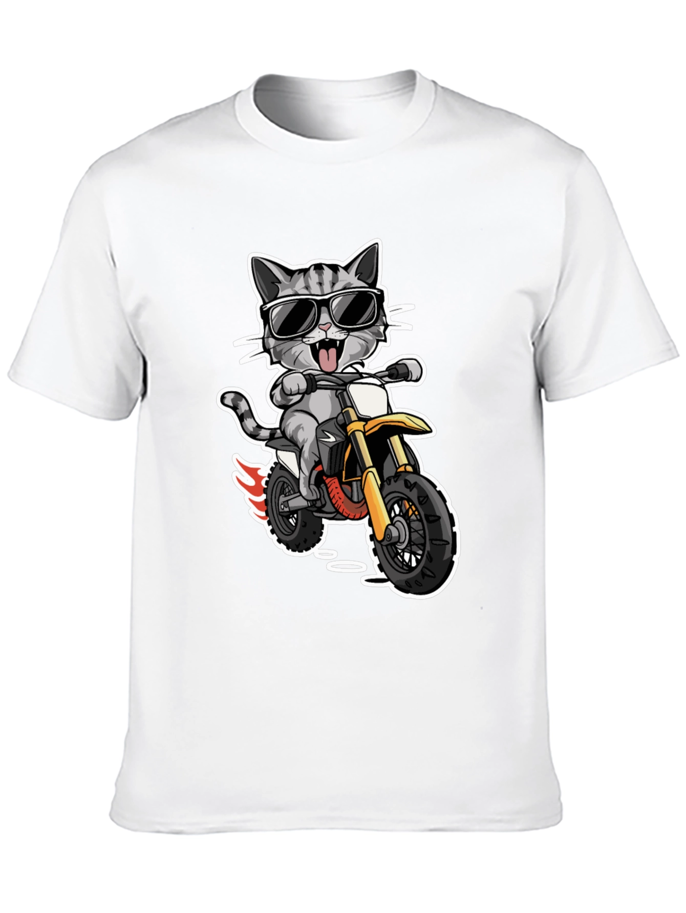 Cool Cat Rider T-Shirt - Motorcycle Kitten Tee