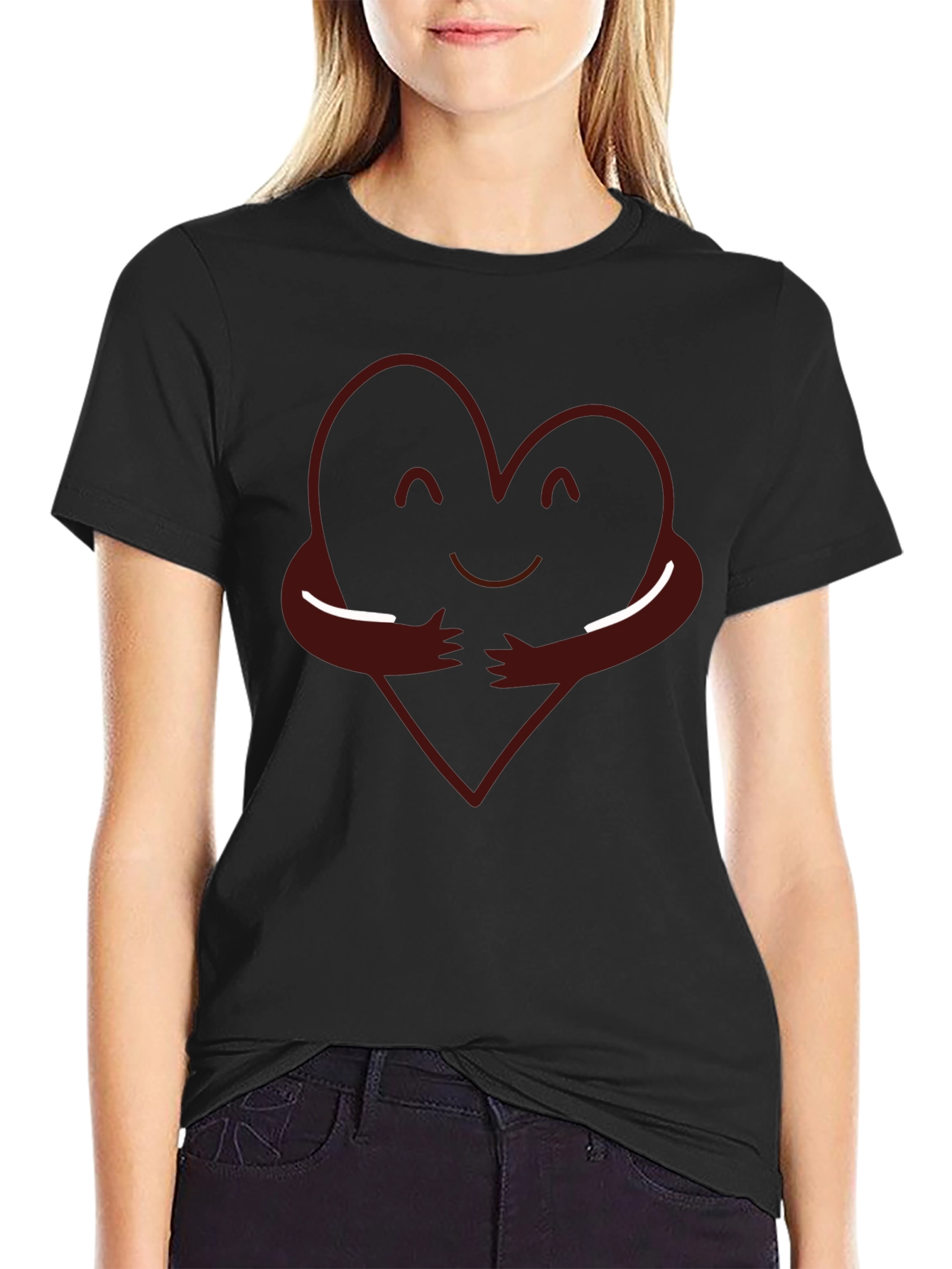 Heart Hug Graphic T-Shirt - Soft Cotton Blend Tee