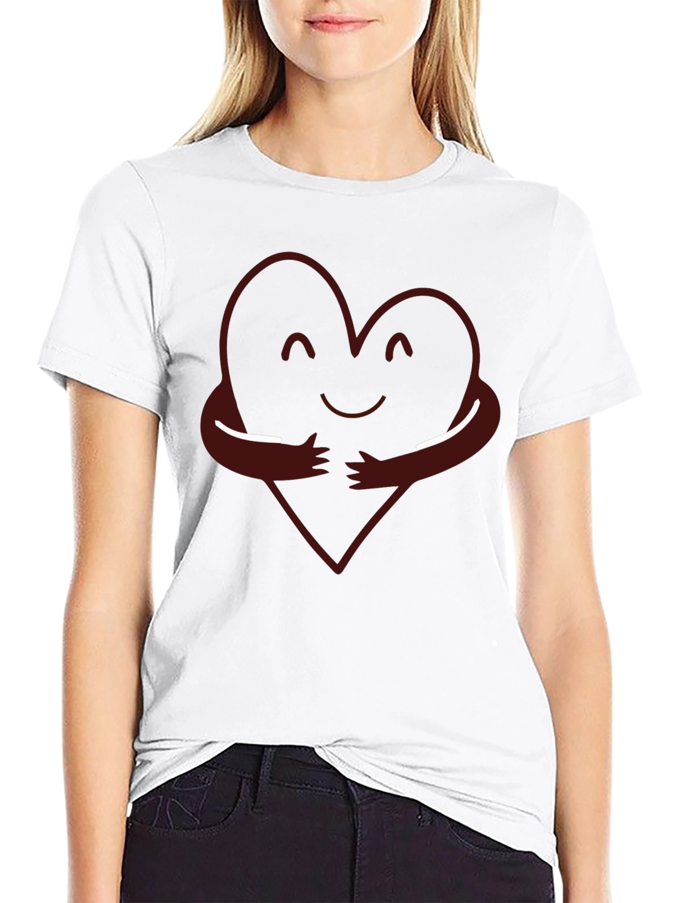 Heart Hug Graphic T-Shirt - Soft Cotton Blend Tee