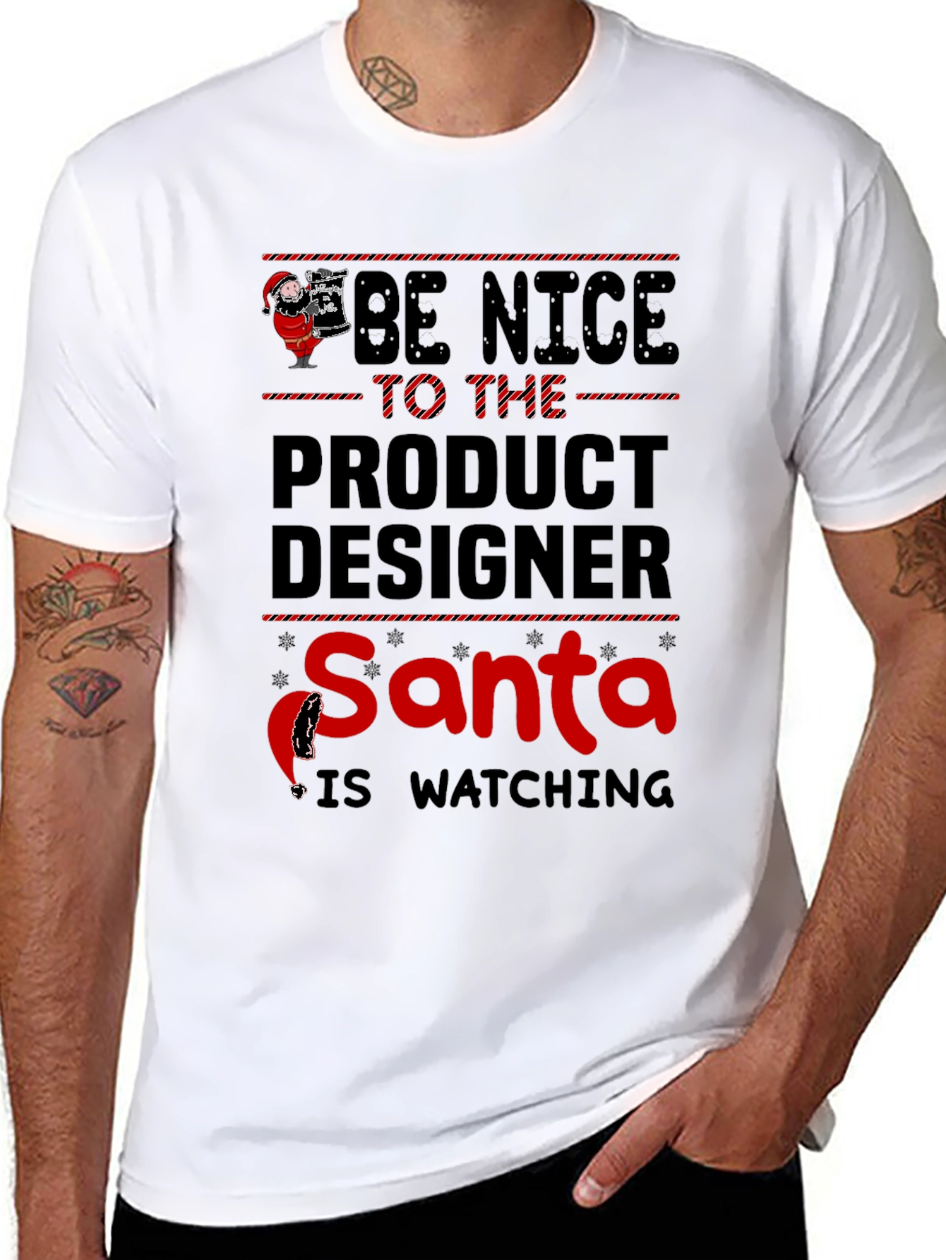 Be Nice to The Product Designer Santa T-Shirt