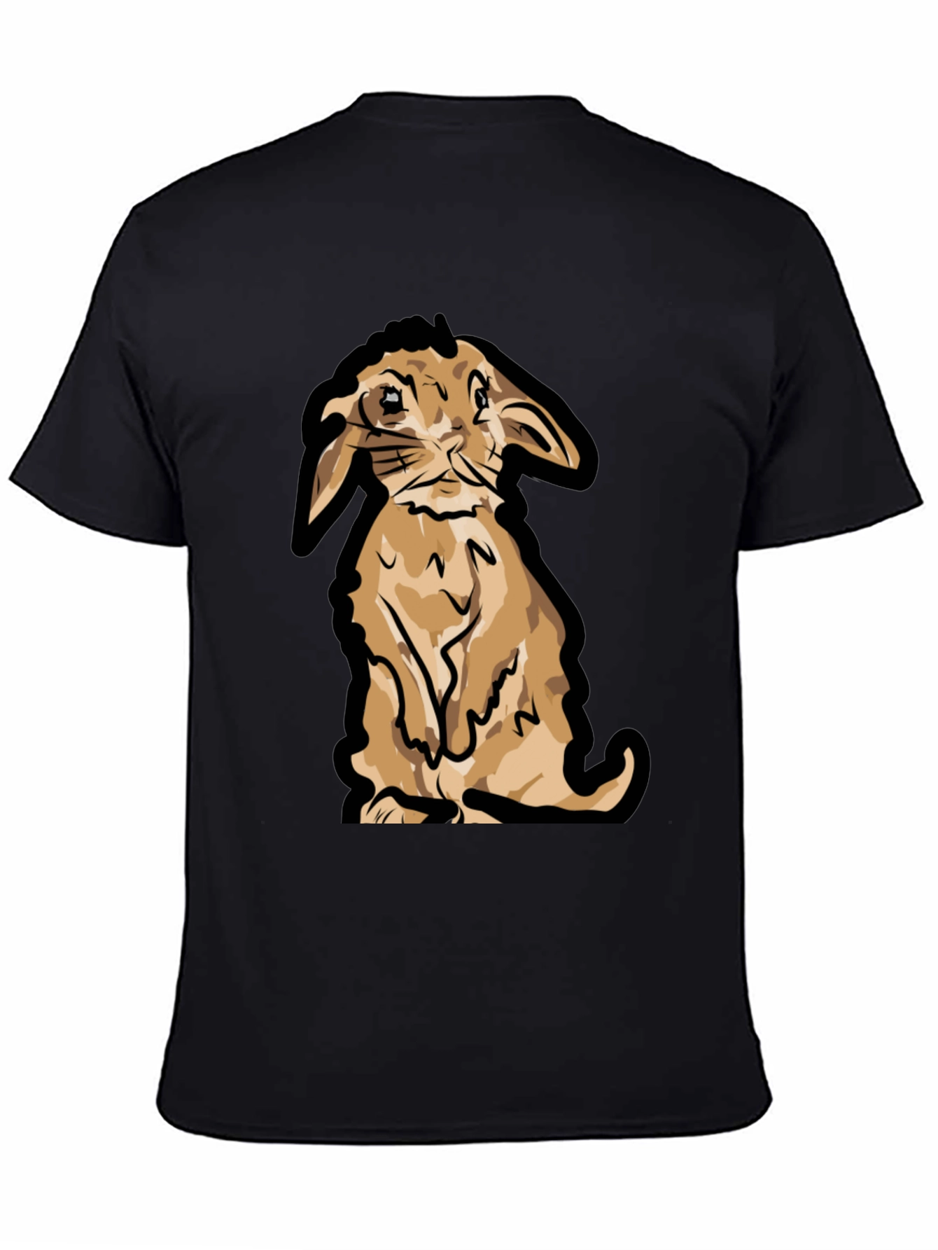 Cute Bunny Graphic T-Shirt - Black