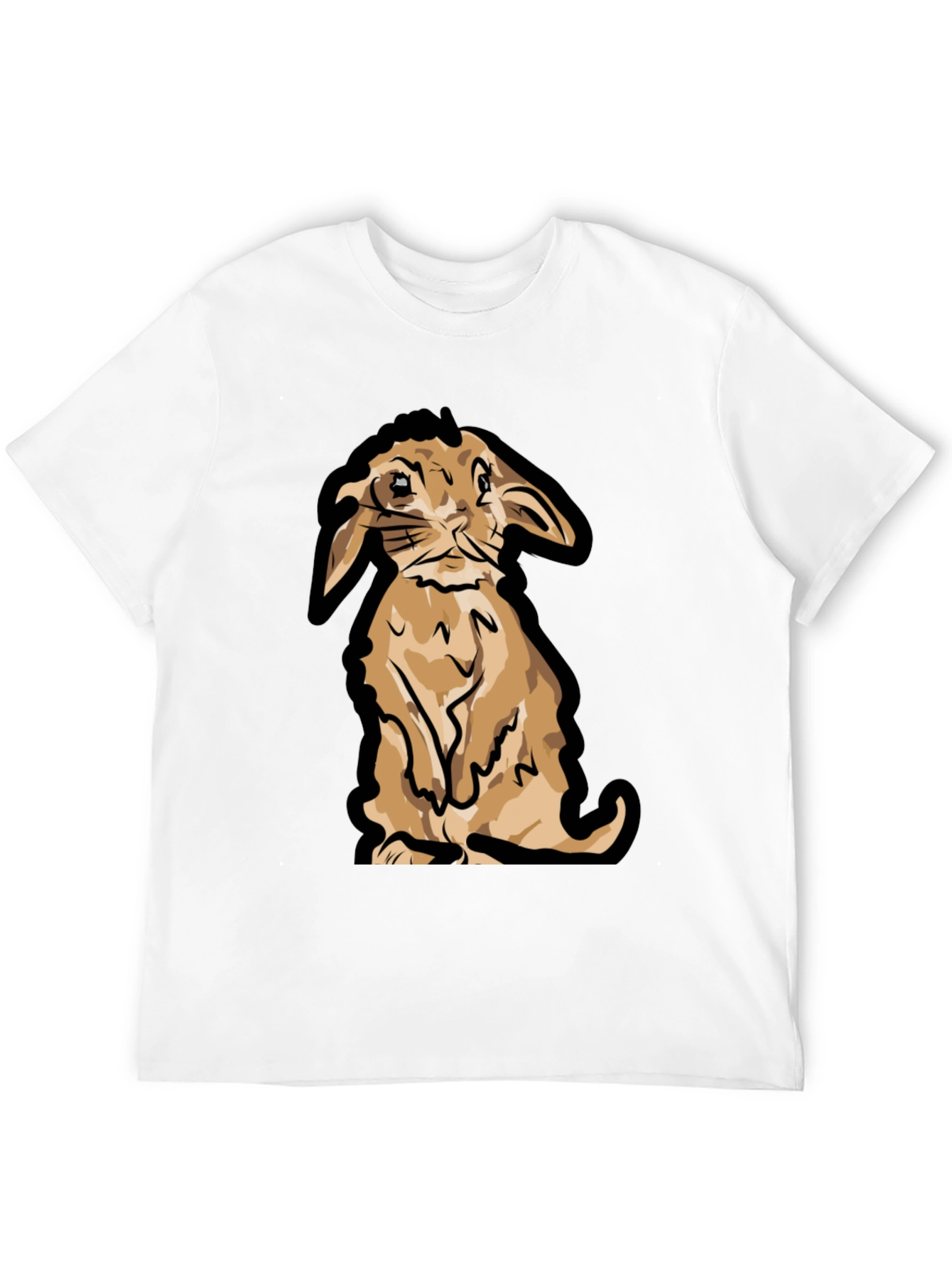 Cute Bunny Graphic T-Shirt - Black
