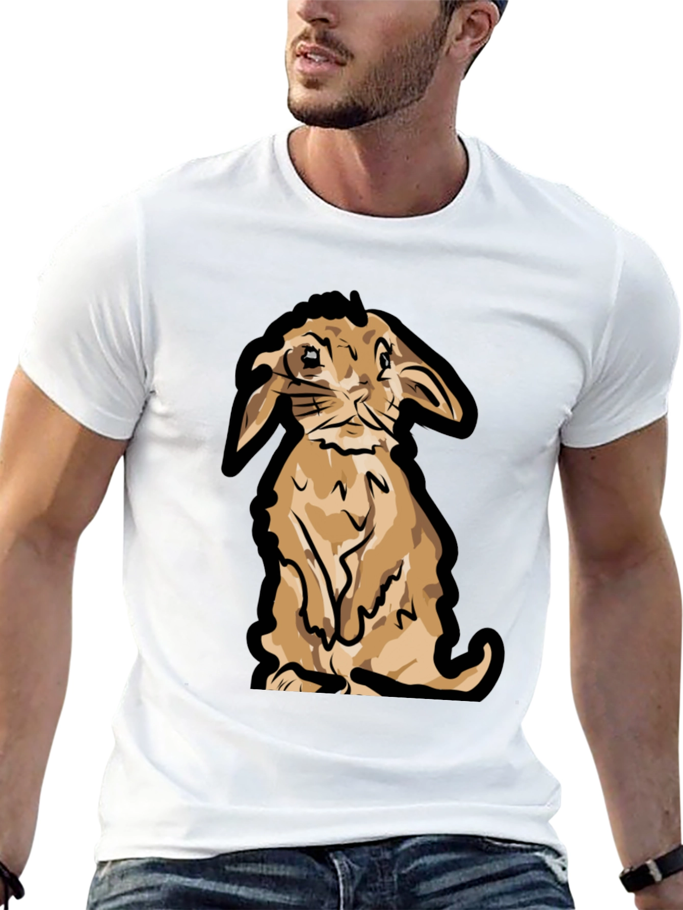 Cute Bunny Graphic T-Shirt - Black