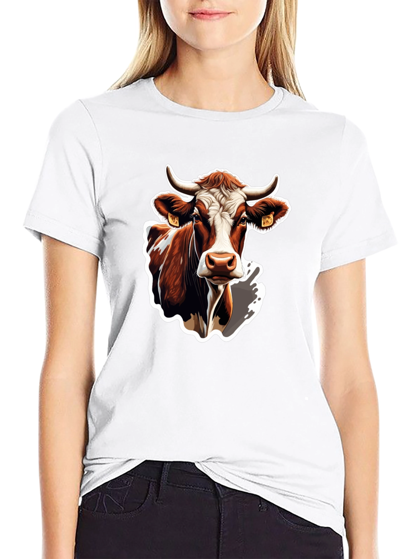 Cow Graphic Black T-Shirt