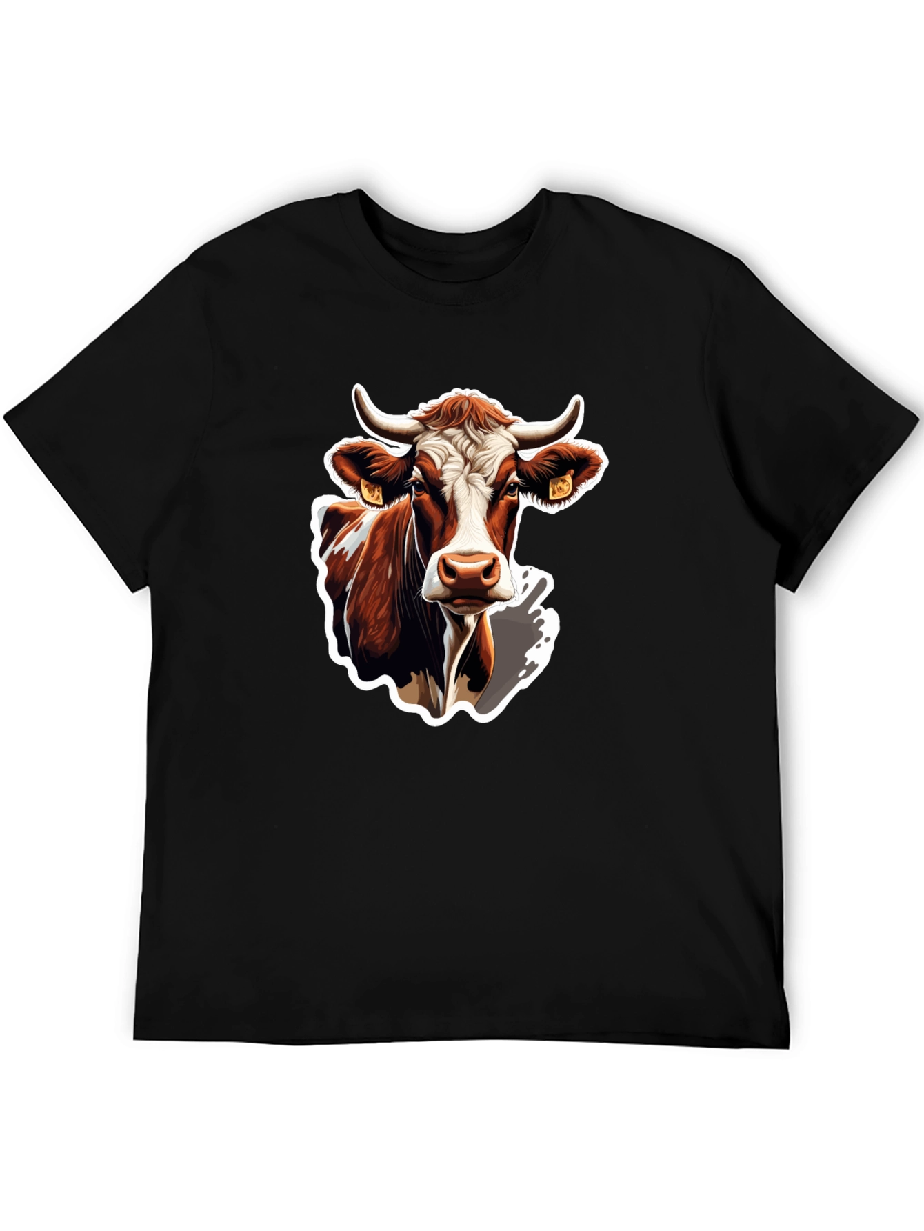 Cow Graphic Black T-Shirt