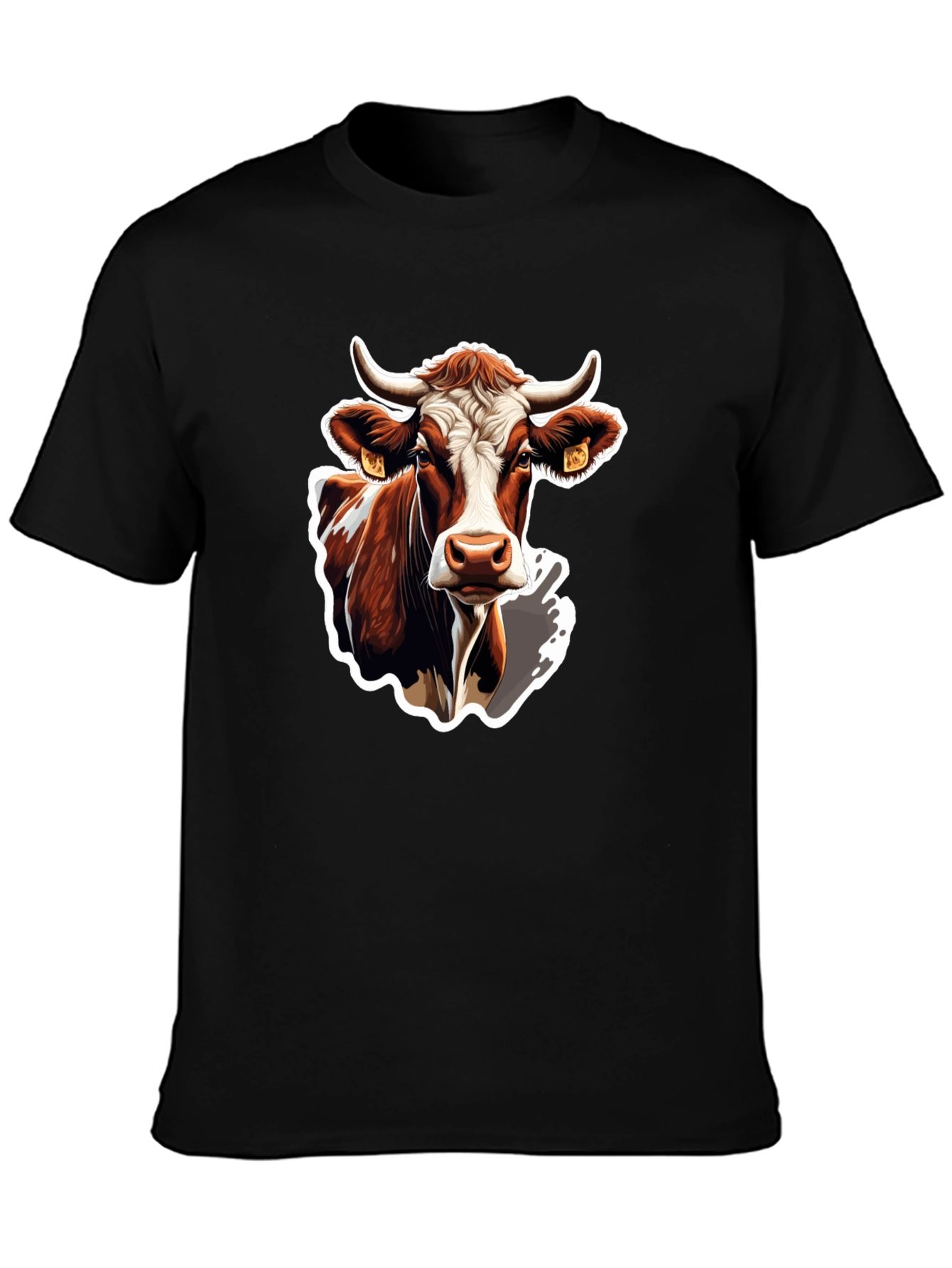 Cow Graphic Black T-Shirt