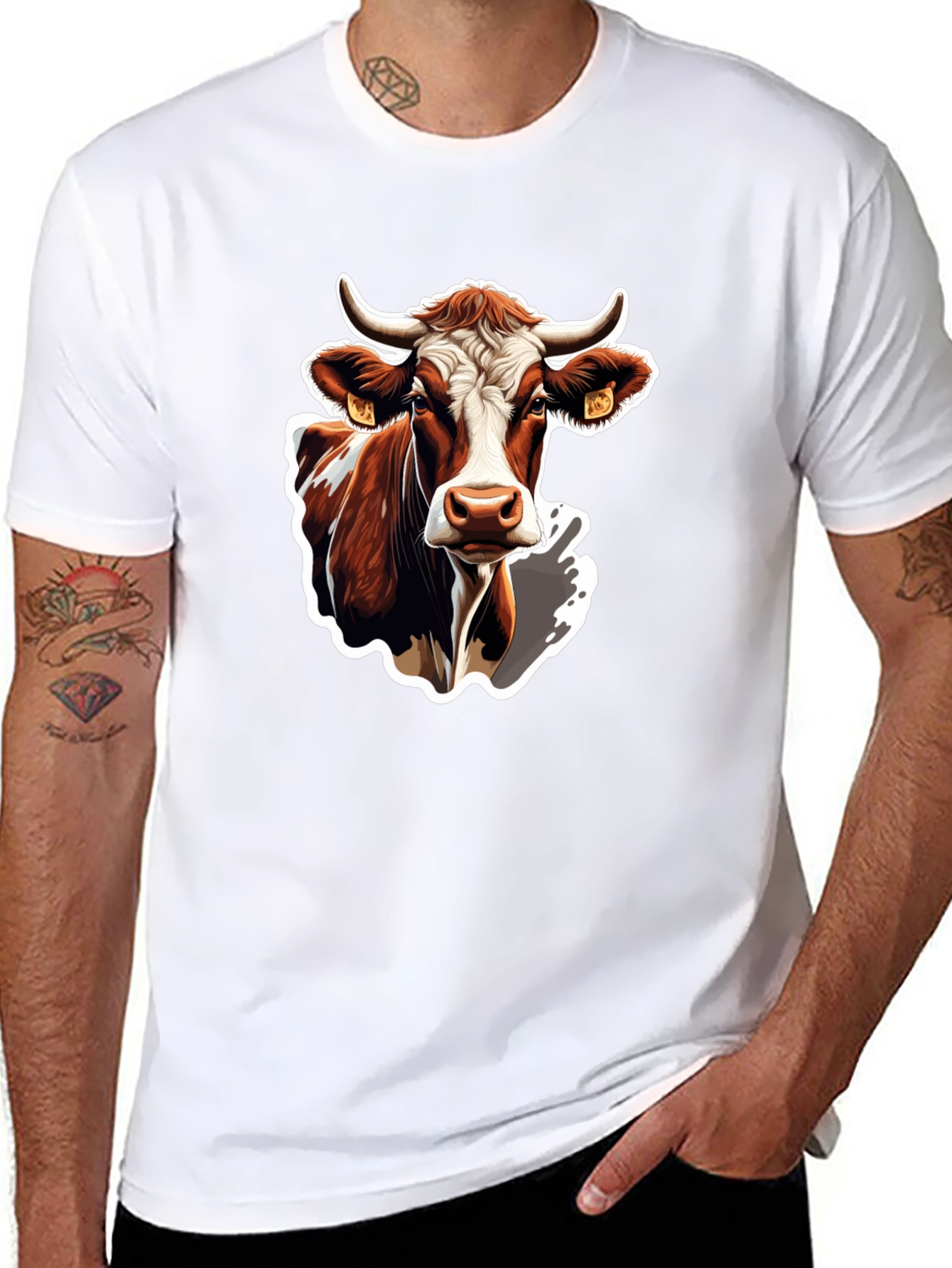 Cow Graphic Black T-Shirt