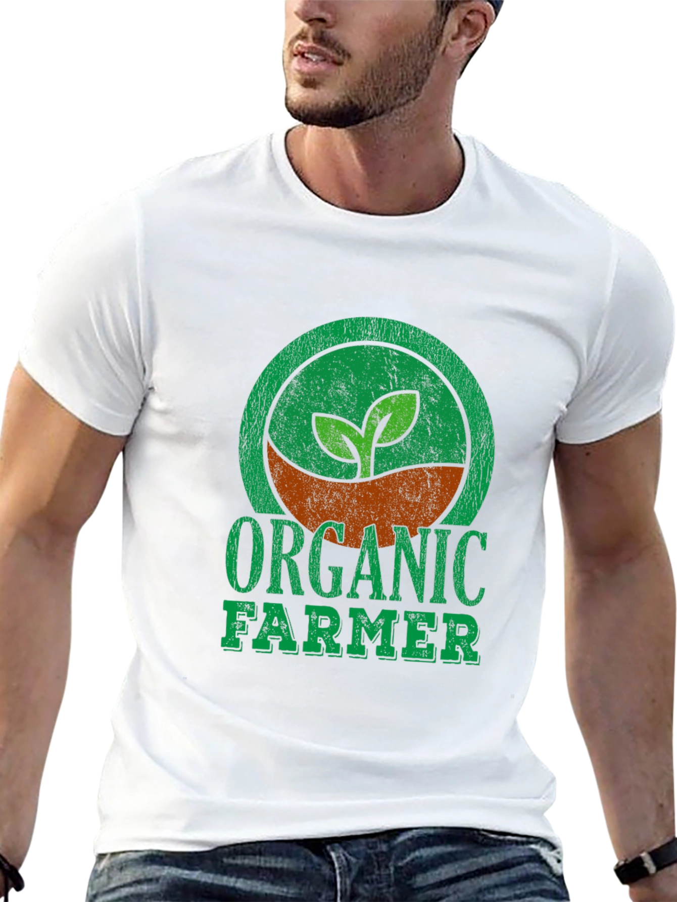 Organic Farmer Graphic T-Shirt - Eco-Friendly Cotton