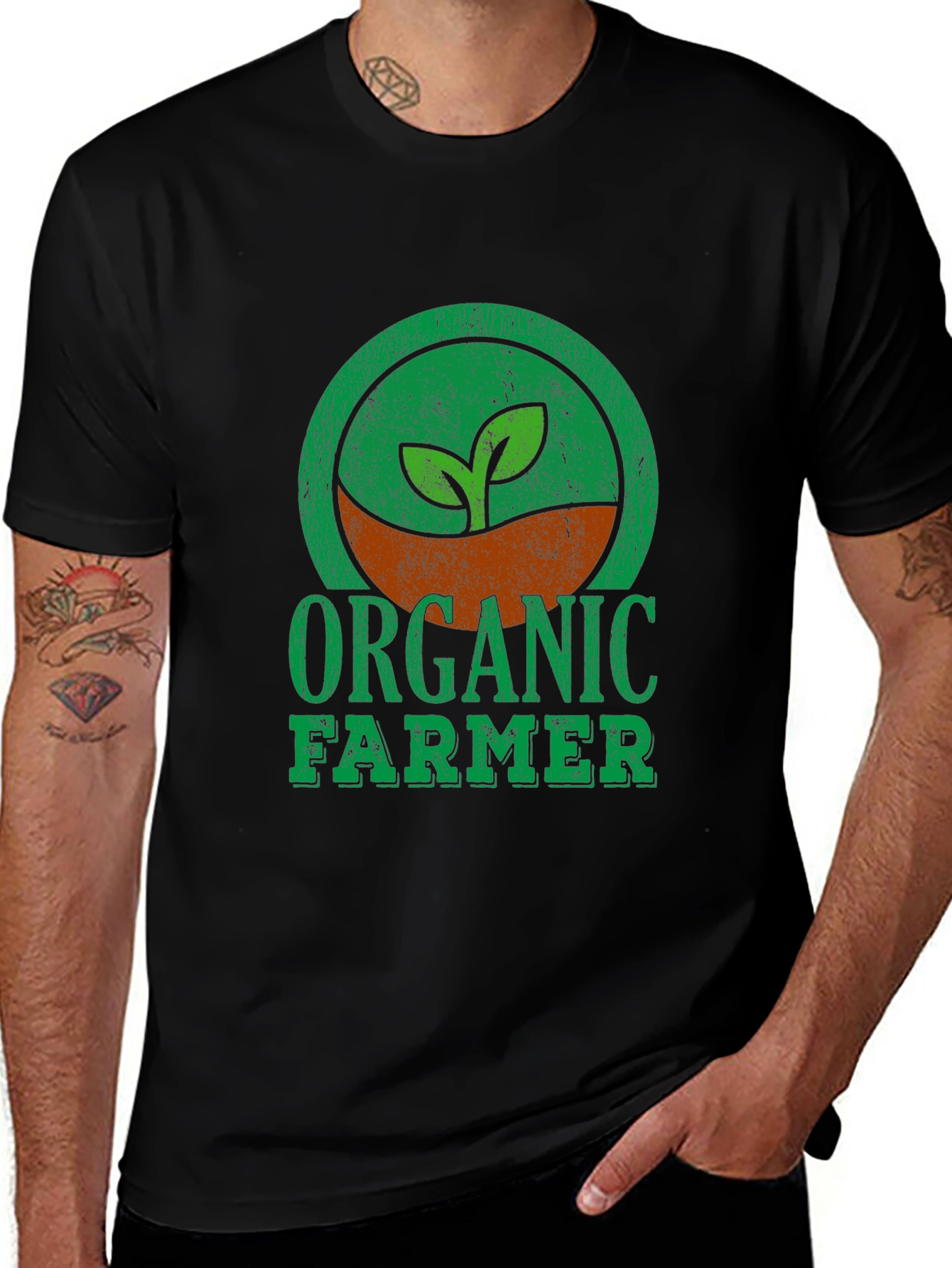 Organic Farmer Graphic T-Shirt - Eco-Friendly Cotton