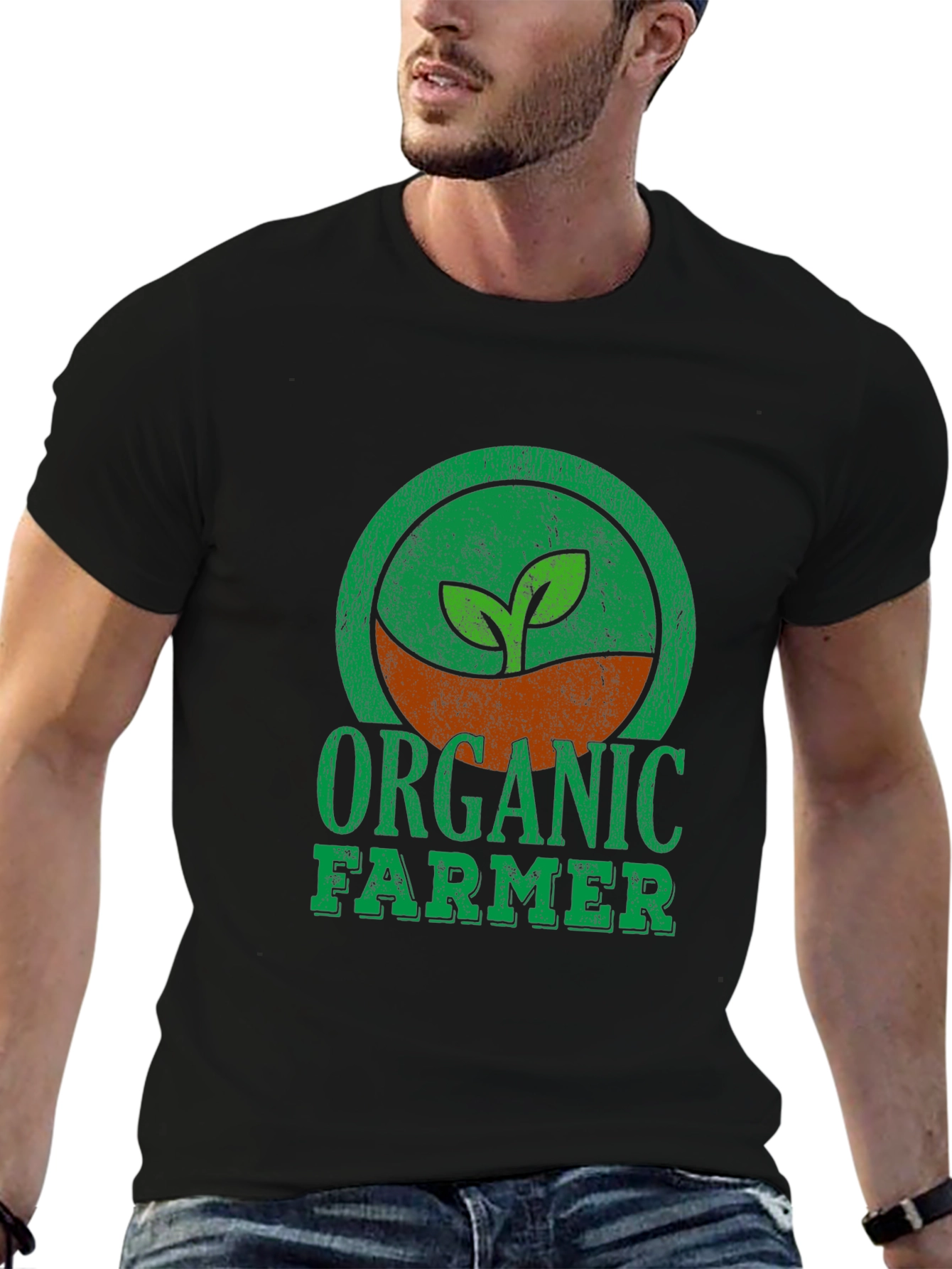 Organic Farmer Graphic T-Shirt - Eco-Friendly Cotton