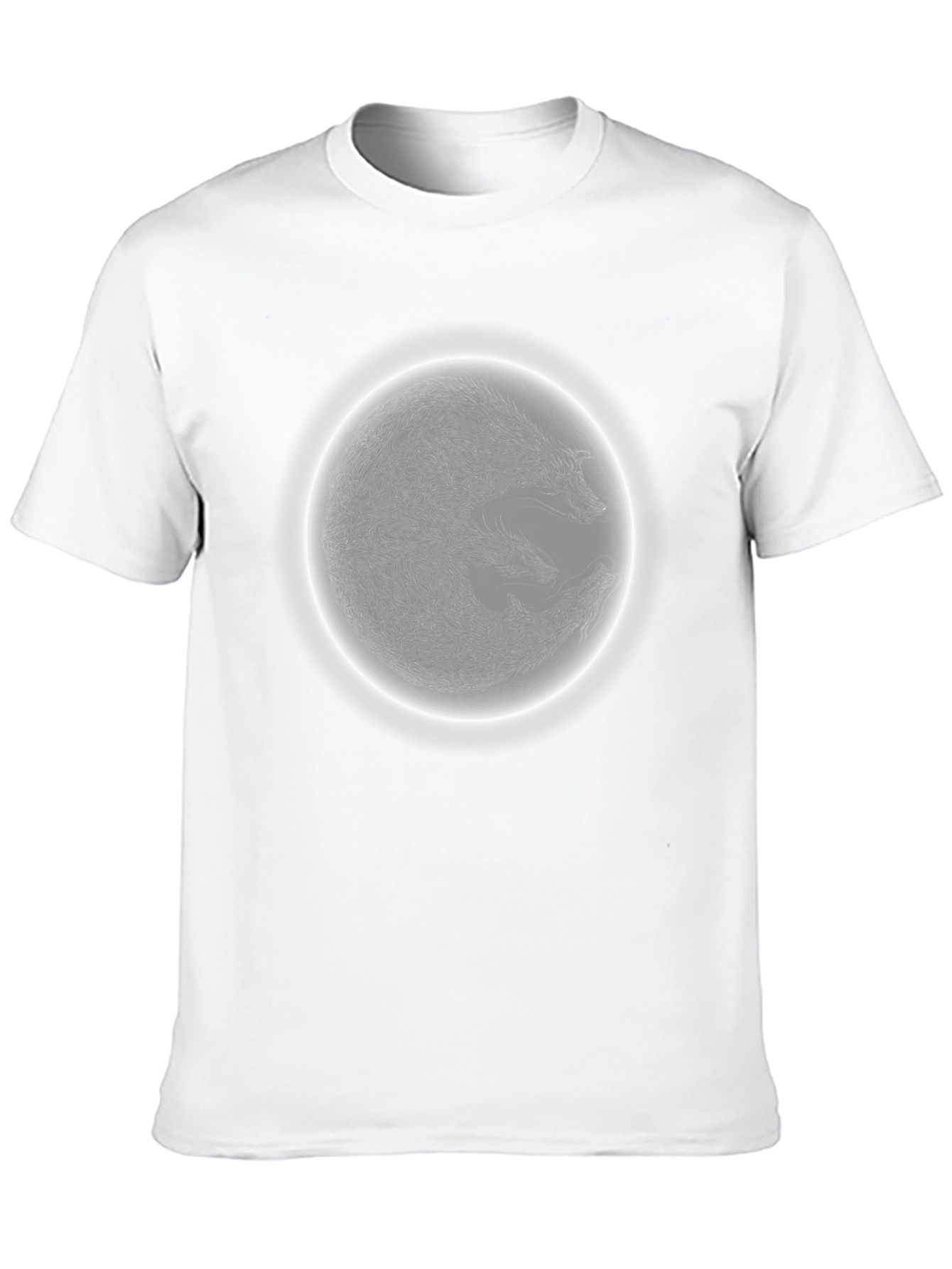 Yin Yang Wolf Moon T-Shirt - Black Graphic Tee