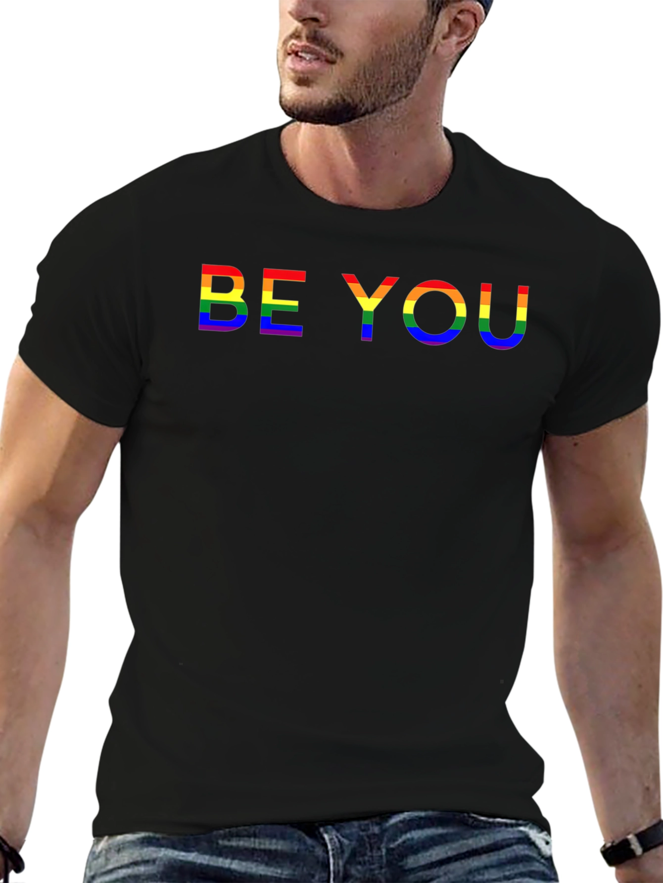 Be You Rainbow Pride T-Shirt - Black LGBTQ Tee