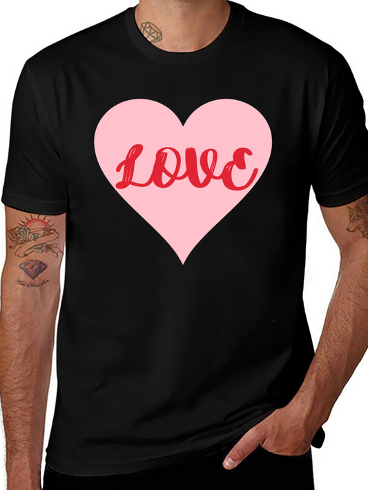 Love Heart Graphic Tee - Stylish Black T-Shirt