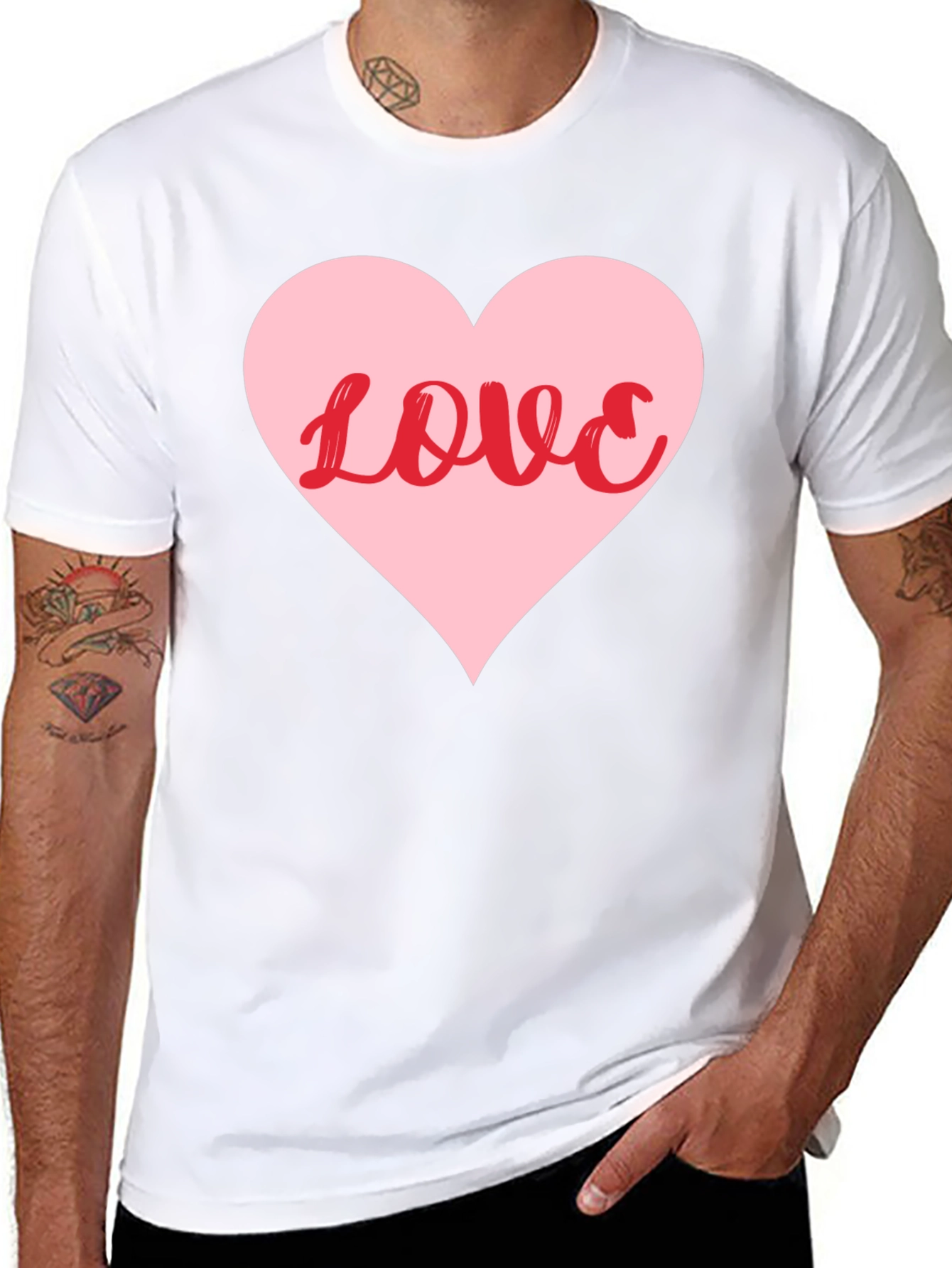 Love Heart Graphic Tee - Stylish Black T-Shirt