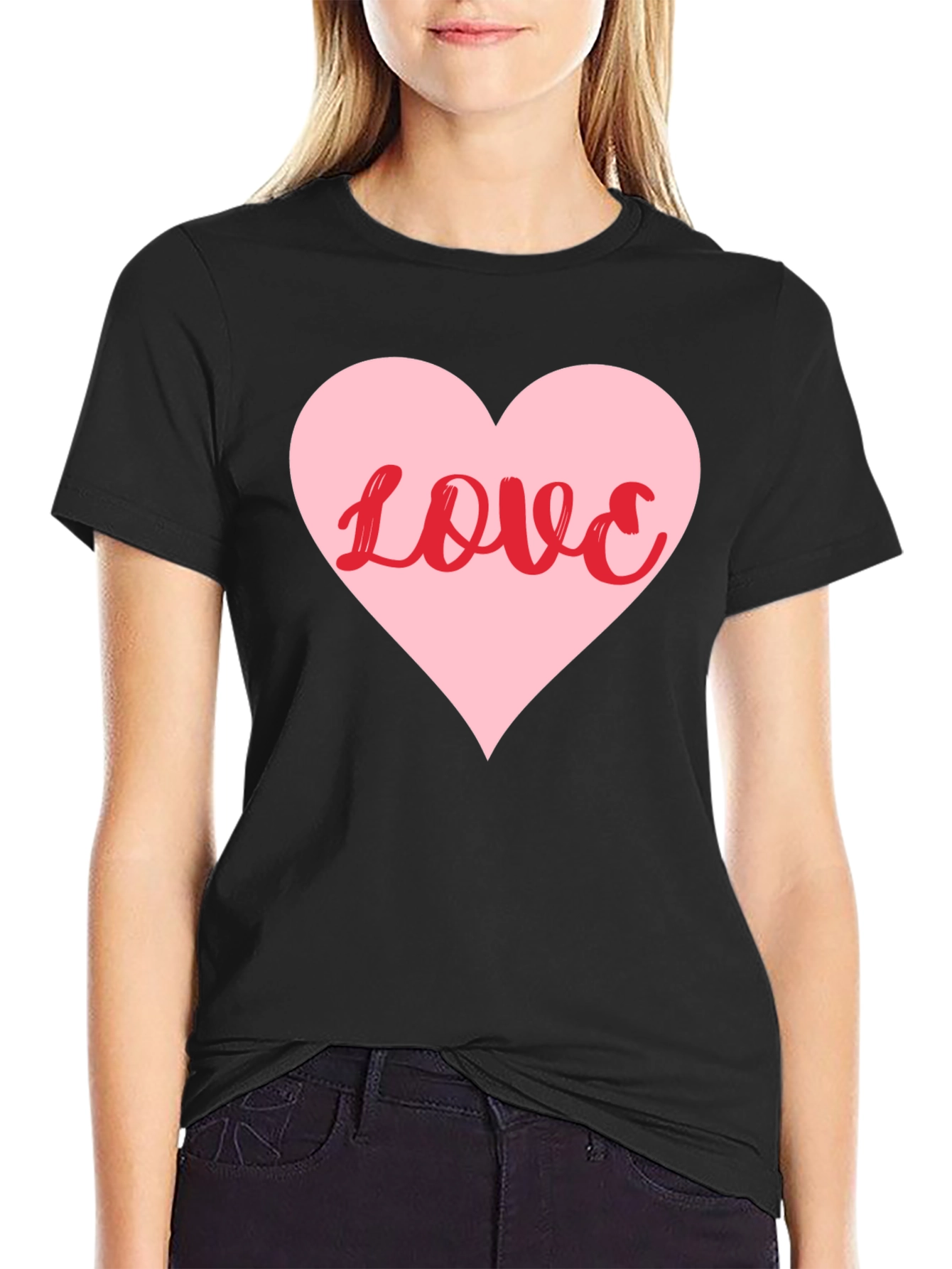 Love Heart Graphic Tee - Stylish Black T-Shirt