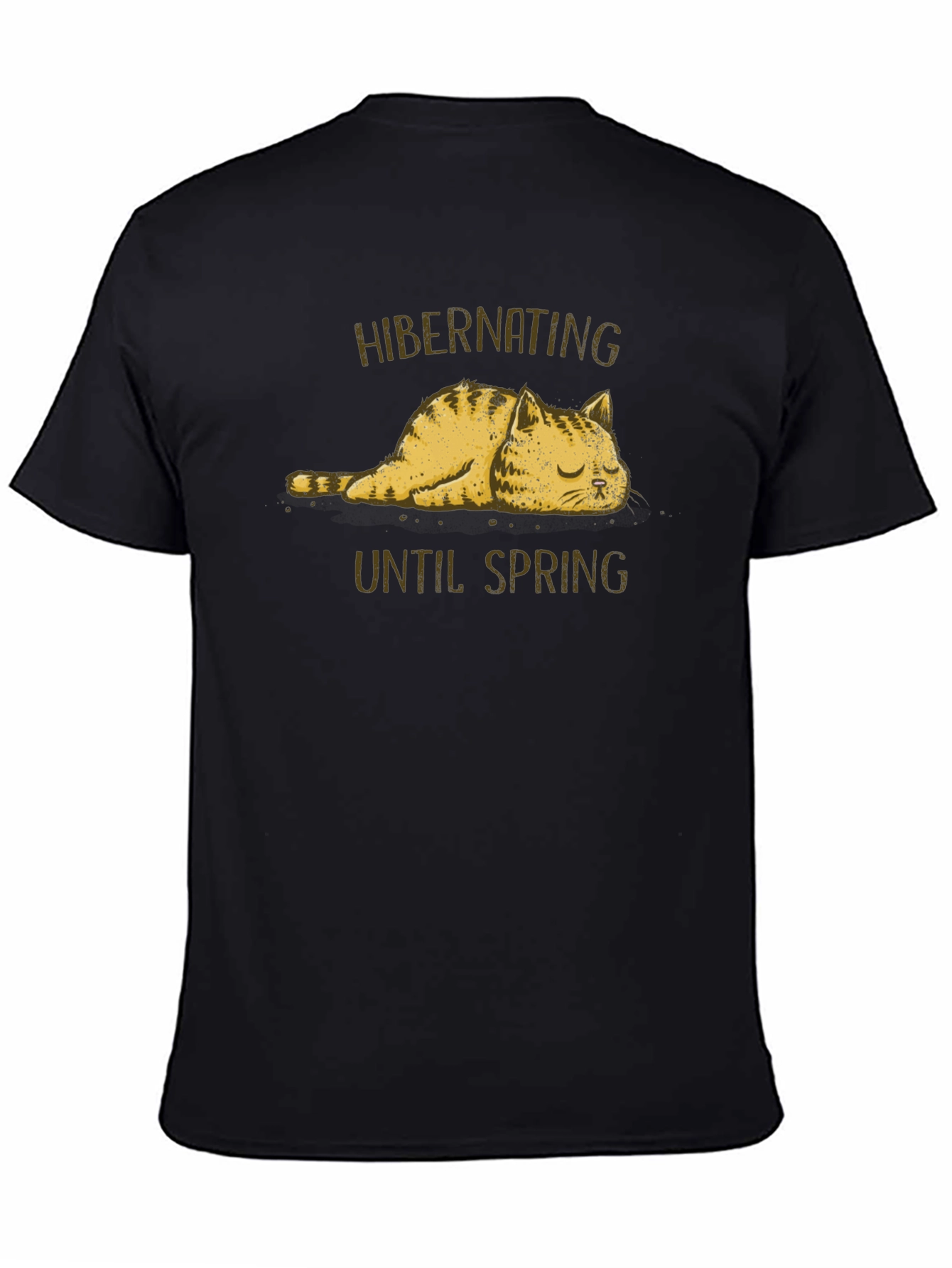 Hibernating Cat Graphic T-Shirt - Funny Spring Tee