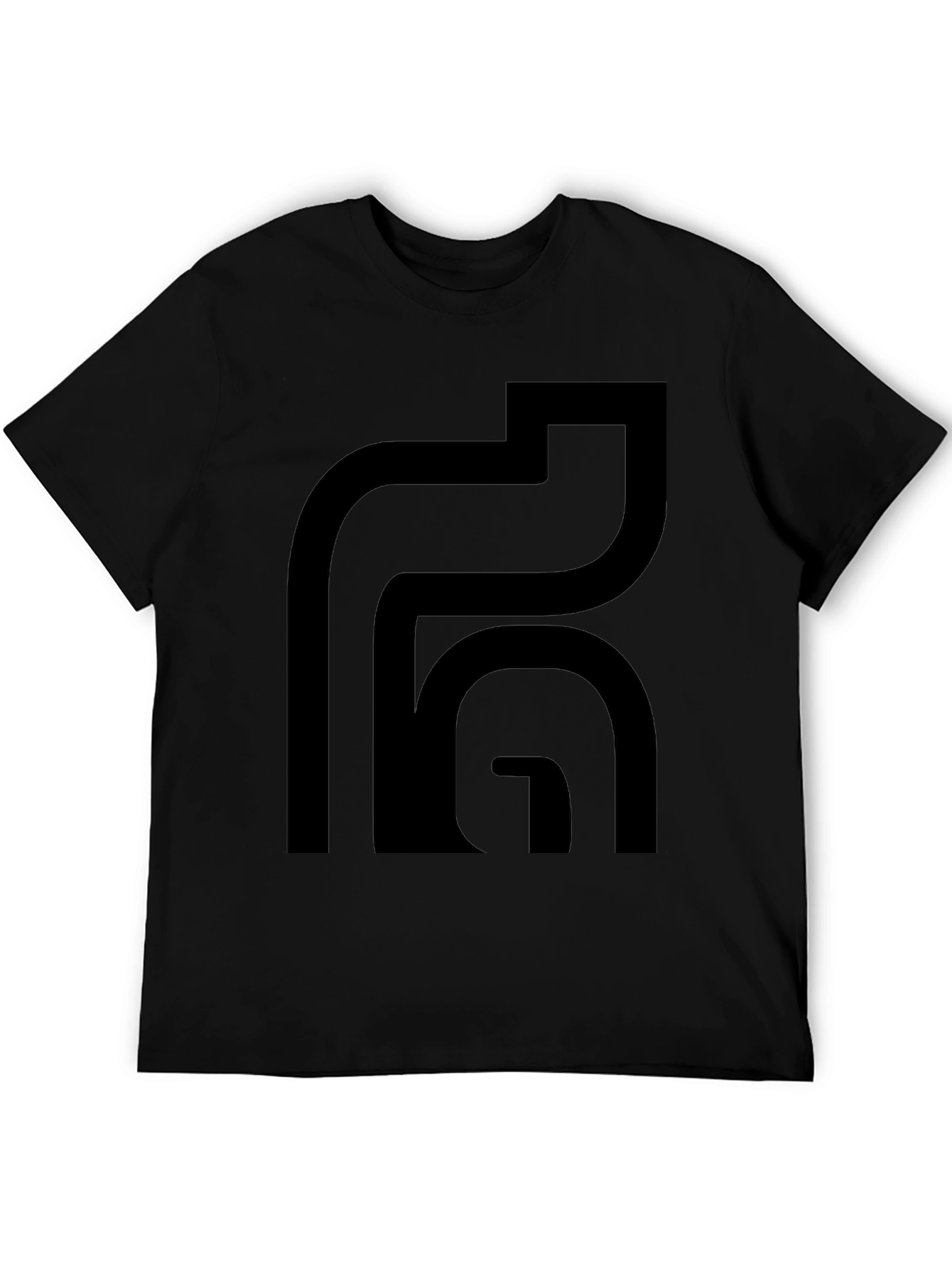 Modern Abstract Design Black T-Shirt