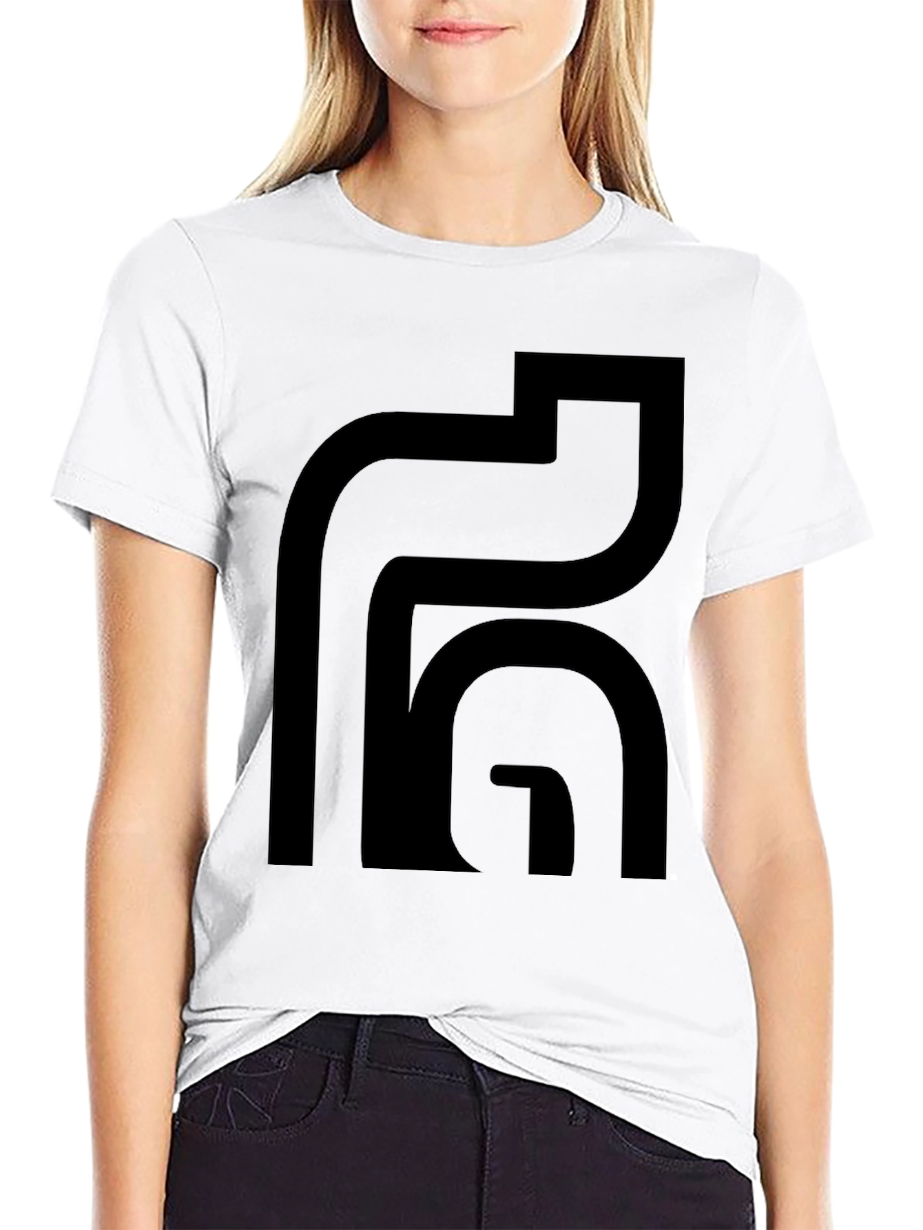 Modern Abstract Design Black T-Shirt