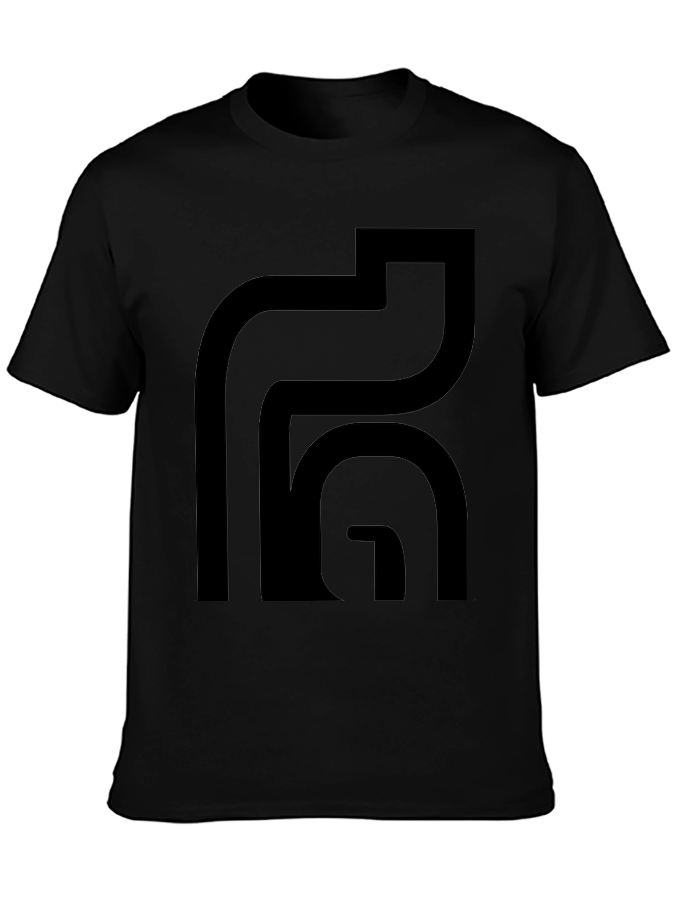 Modern Abstract Design Black T-Shirt