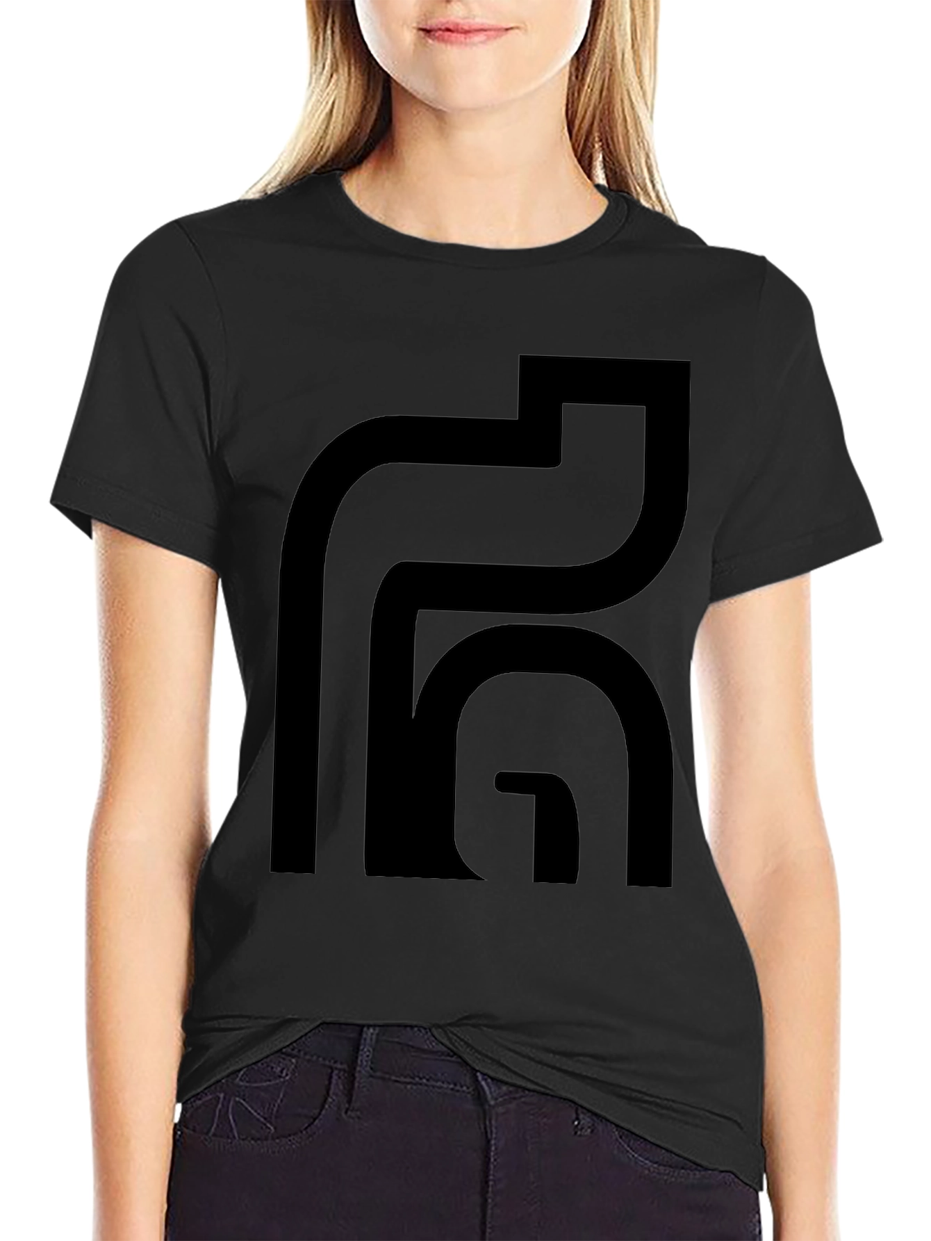 Modern Abstract Design Black T-Shirt