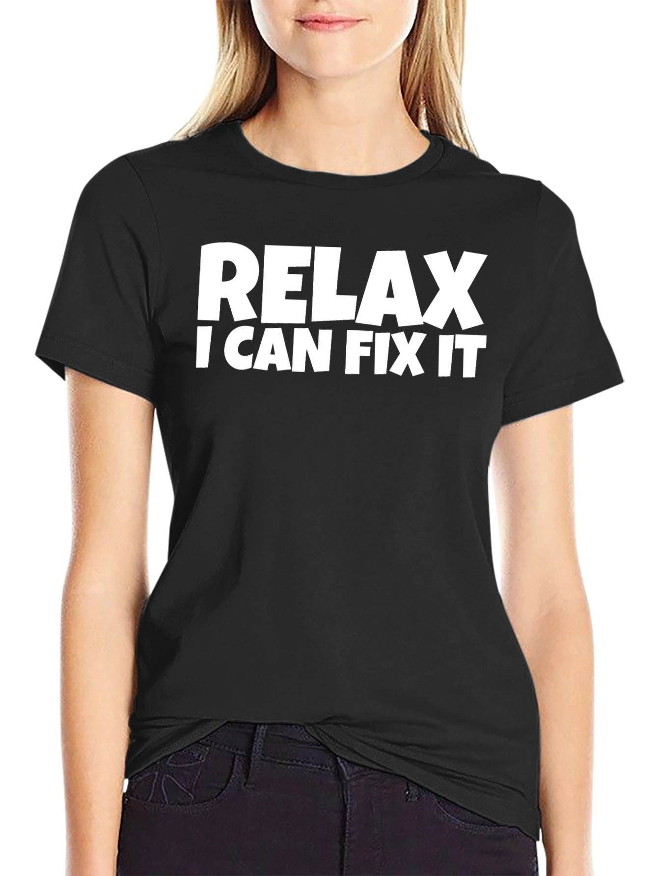 Relax I Can Fix It Mens Black Graphic Tee