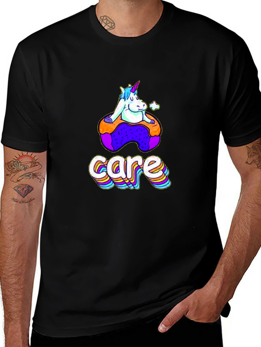Unicorn Care T-Shirt - Relaxed Fit Cotton Tee