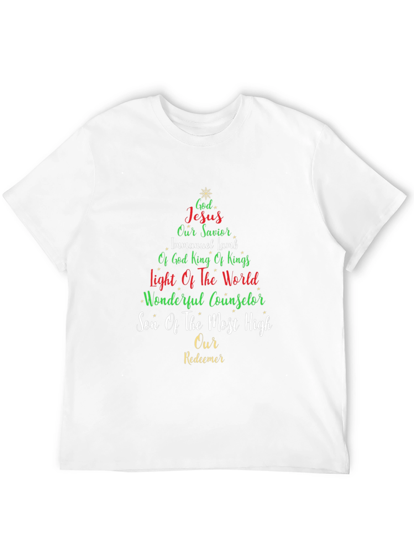 Christian Christmas Tree Word Art T-Shirt