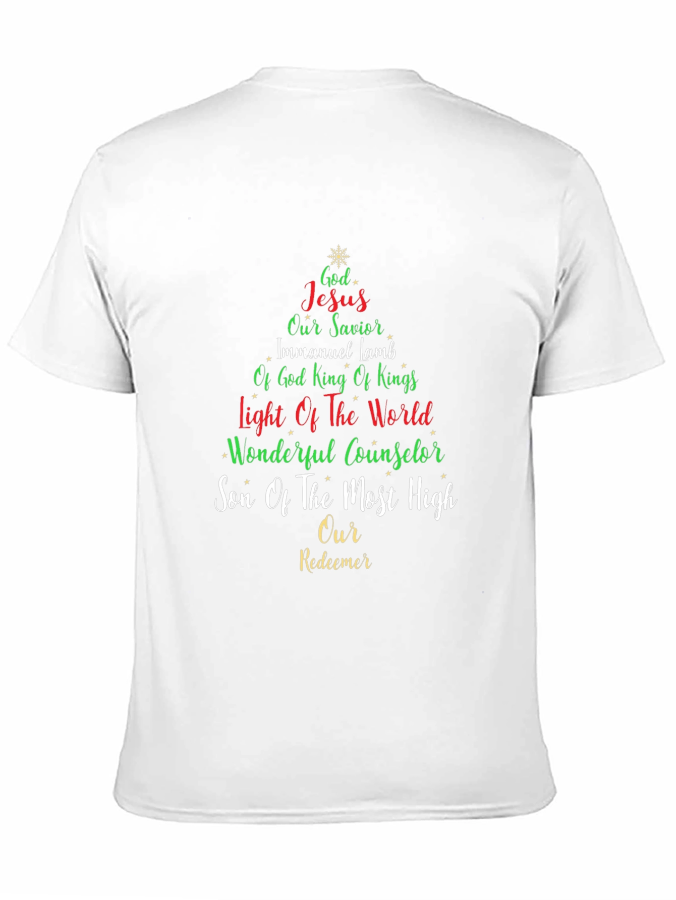 Christian Christmas Tree Word Art T-Shirt