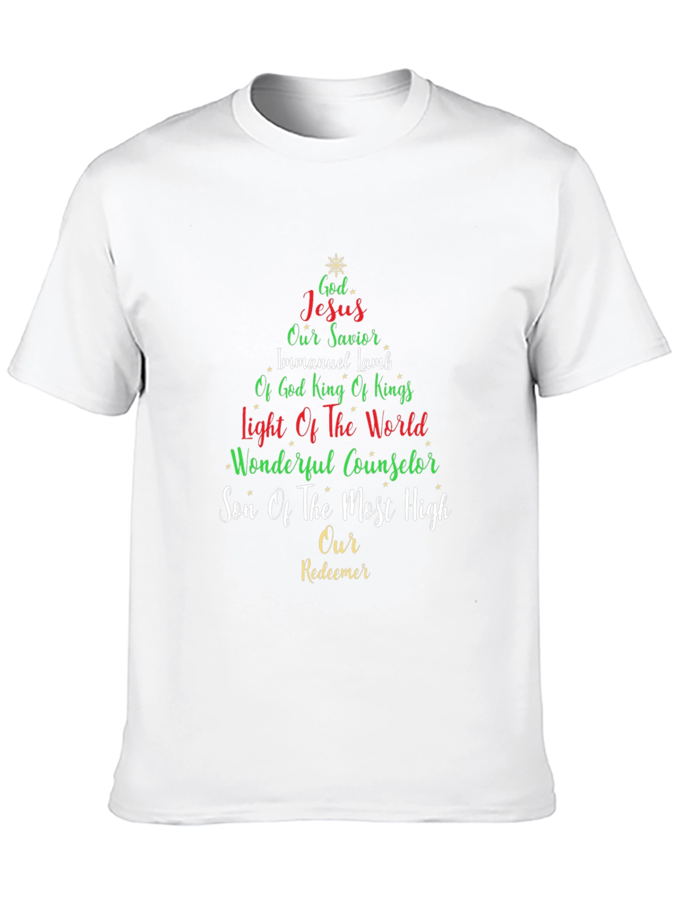 Christian Christmas Tree Word Art T-Shirt