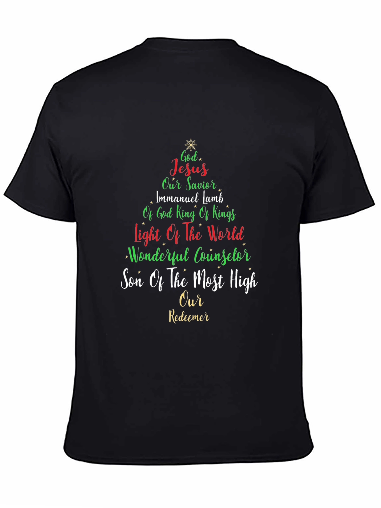 Christian Christmas Tree Word Art T-Shirt