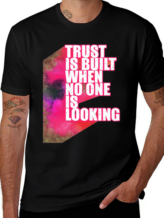 Trust is Built Mens Black Graphic Tee