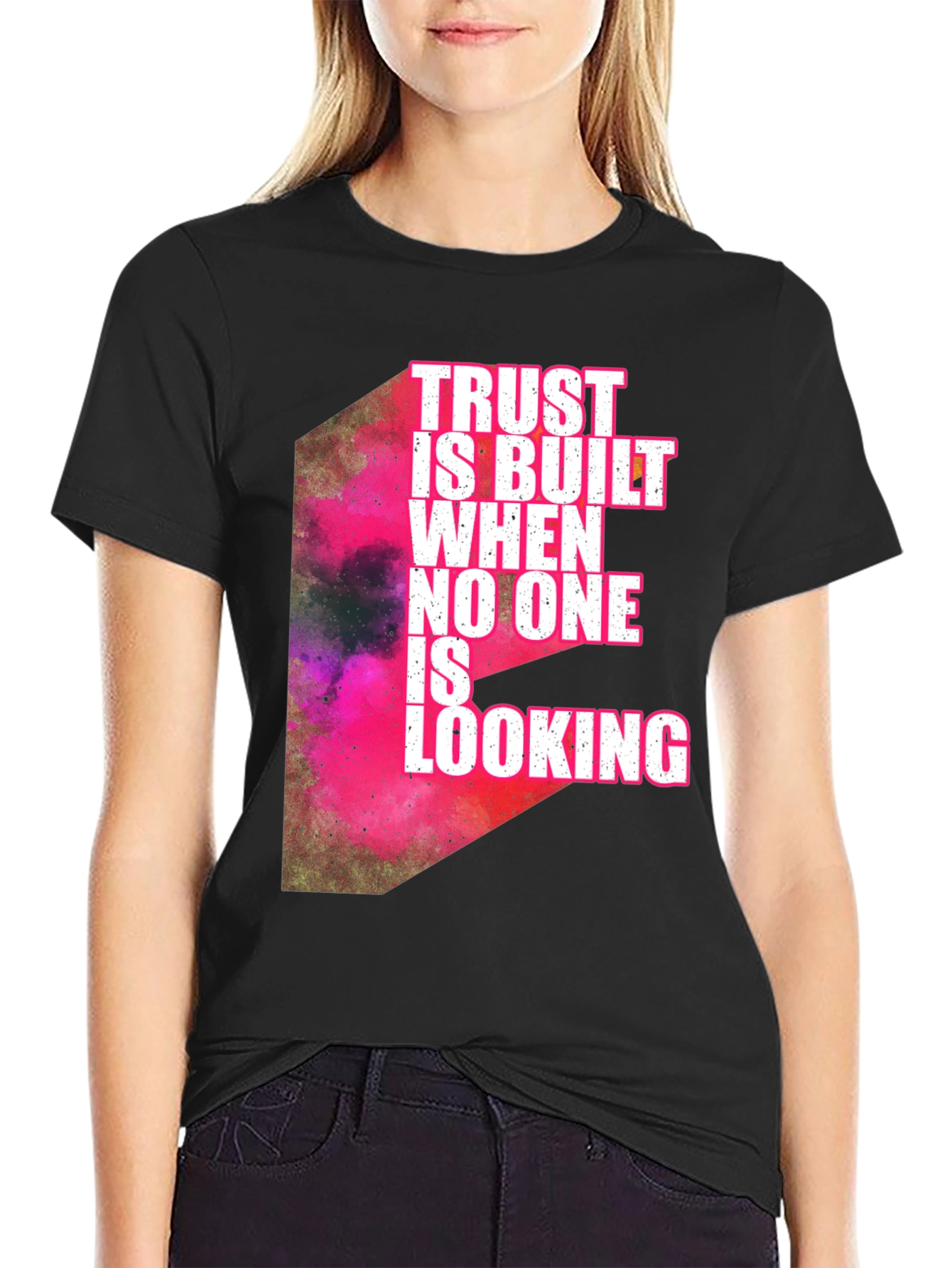 Trust is Built Mens Black Graphic Tee