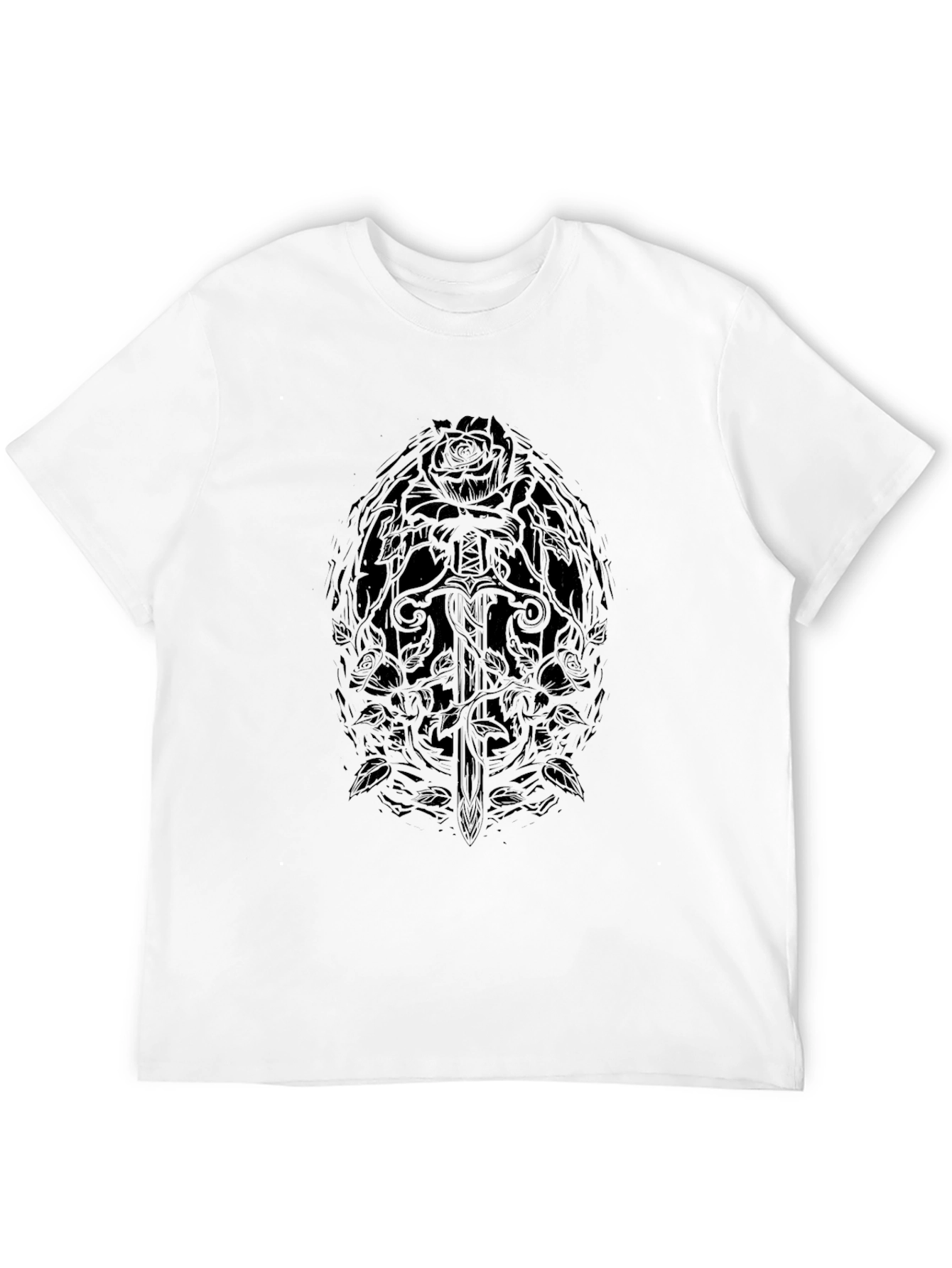 Rose & Sword Graphic Black T-Shirt