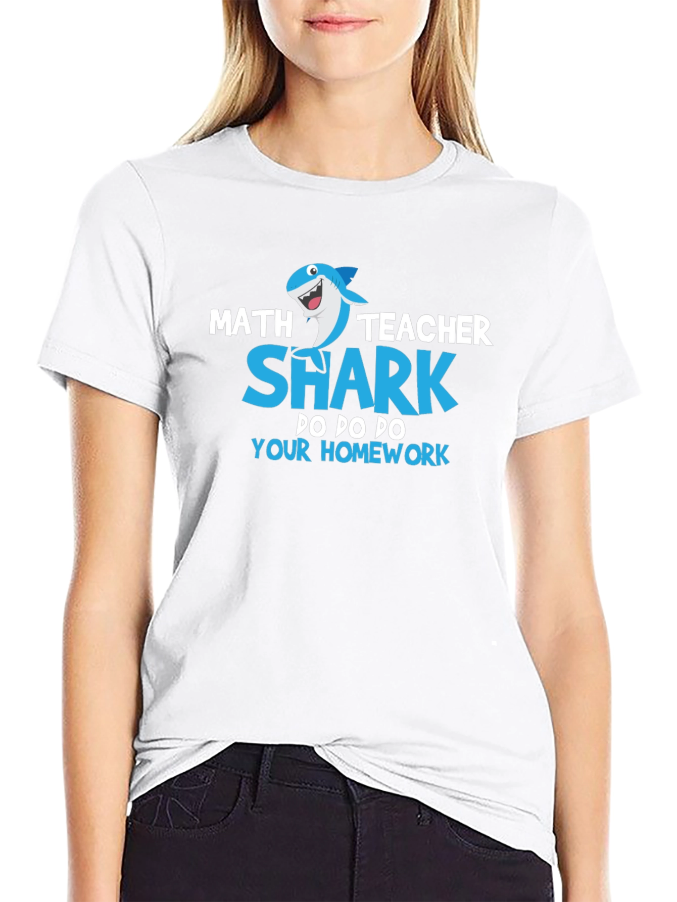 Math Teacher Shark T-Shirt: Do Your Homework!