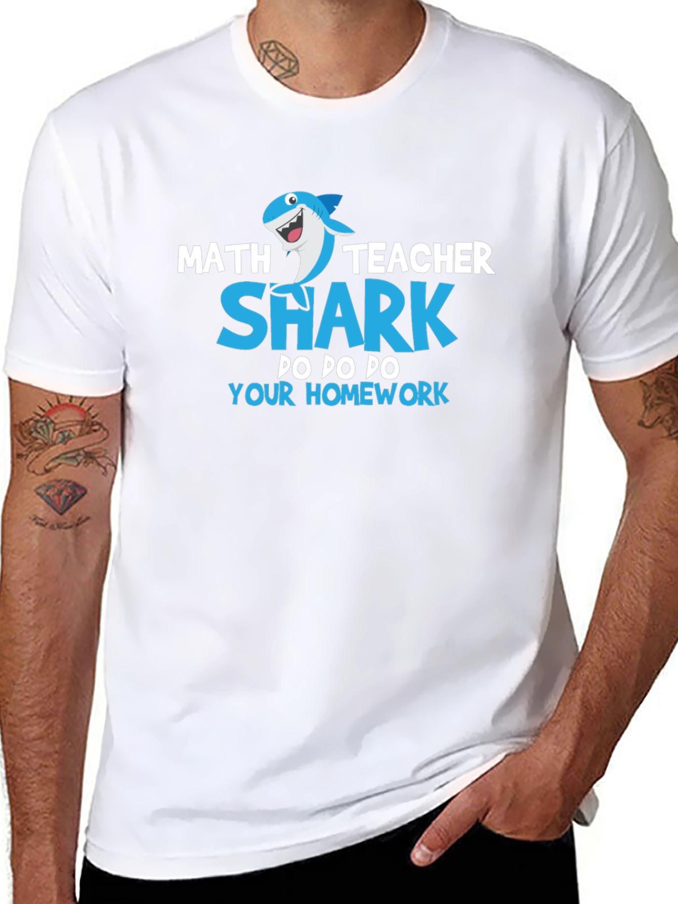Math Teacher Shark T-Shirt: Do Your Homework!