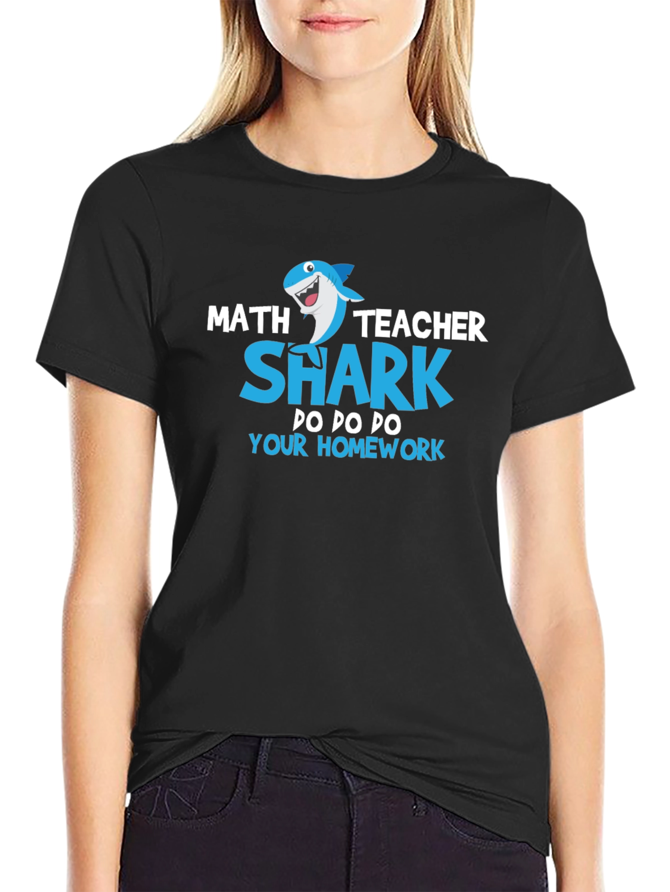 Math Teacher Shark T-Shirt: Do Your Homework!