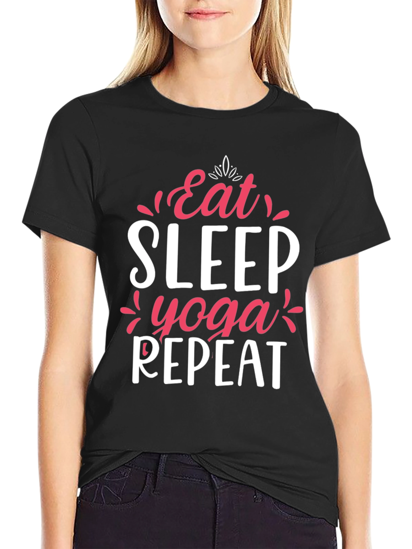 Eat Sleep Yoga Repeat Graphic Tee