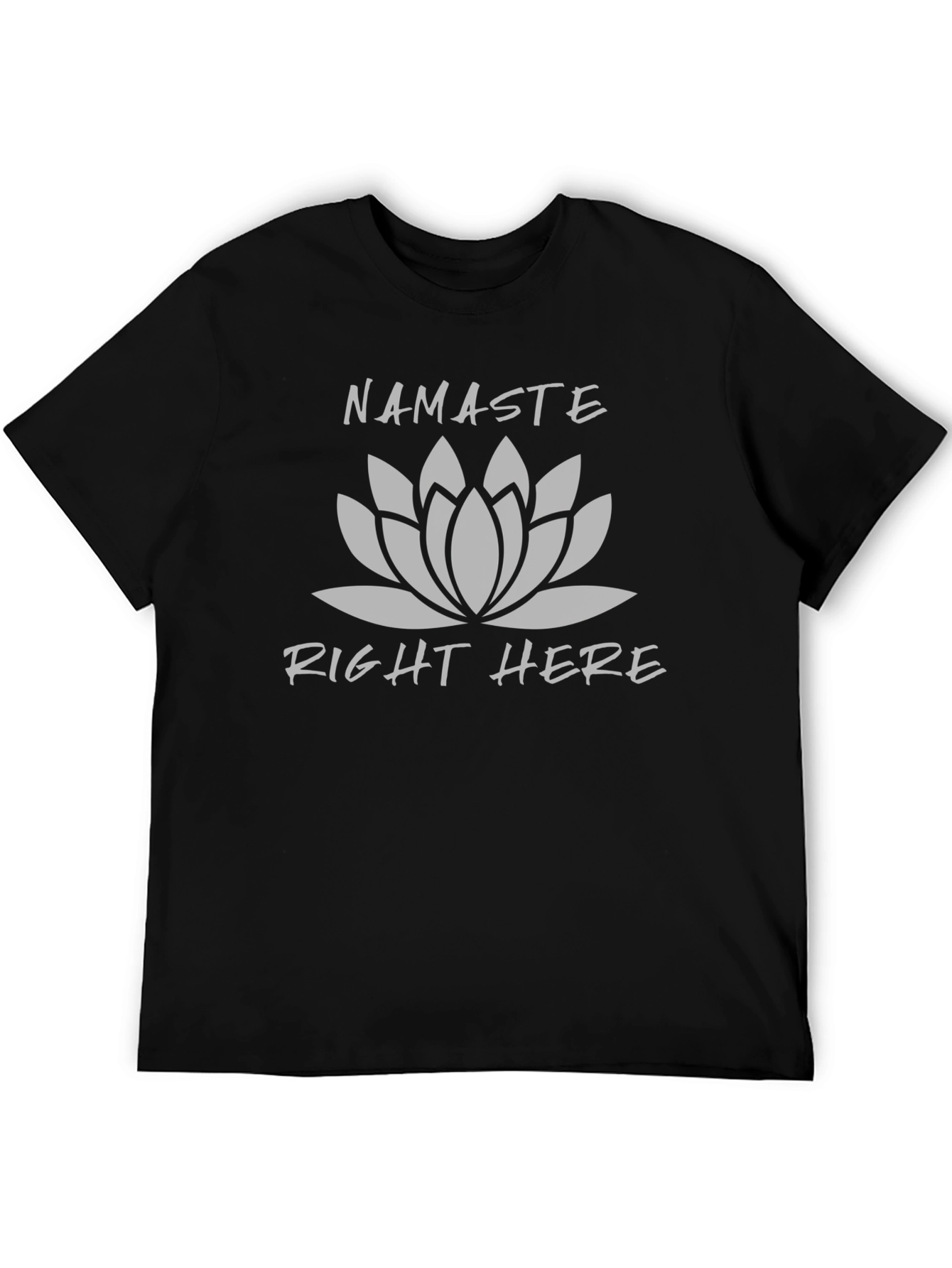 Namaste Right Here Graphic Tee - Black