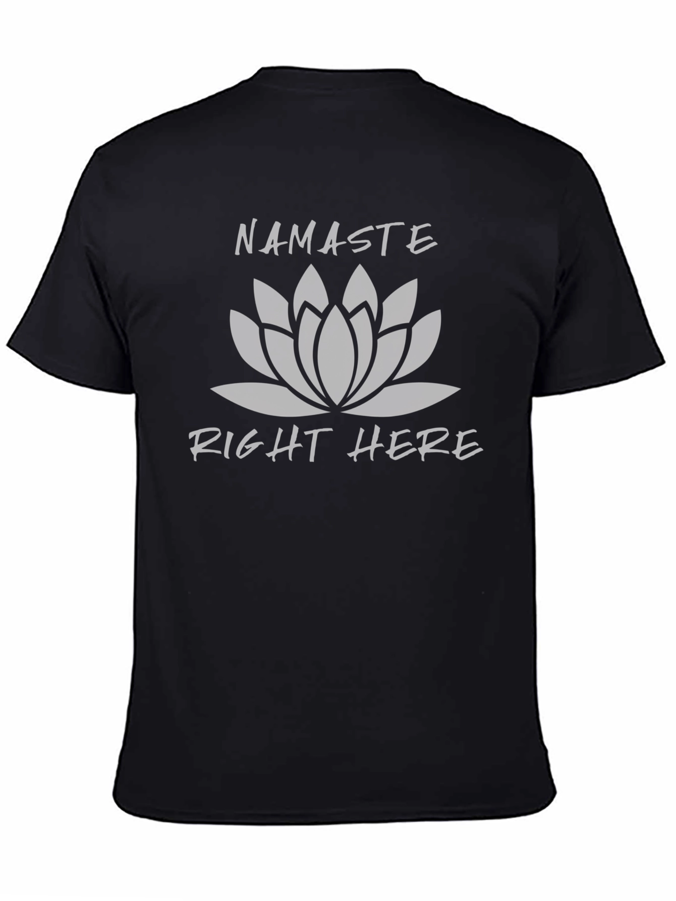 Namaste Right Here Graphic Tee - Black