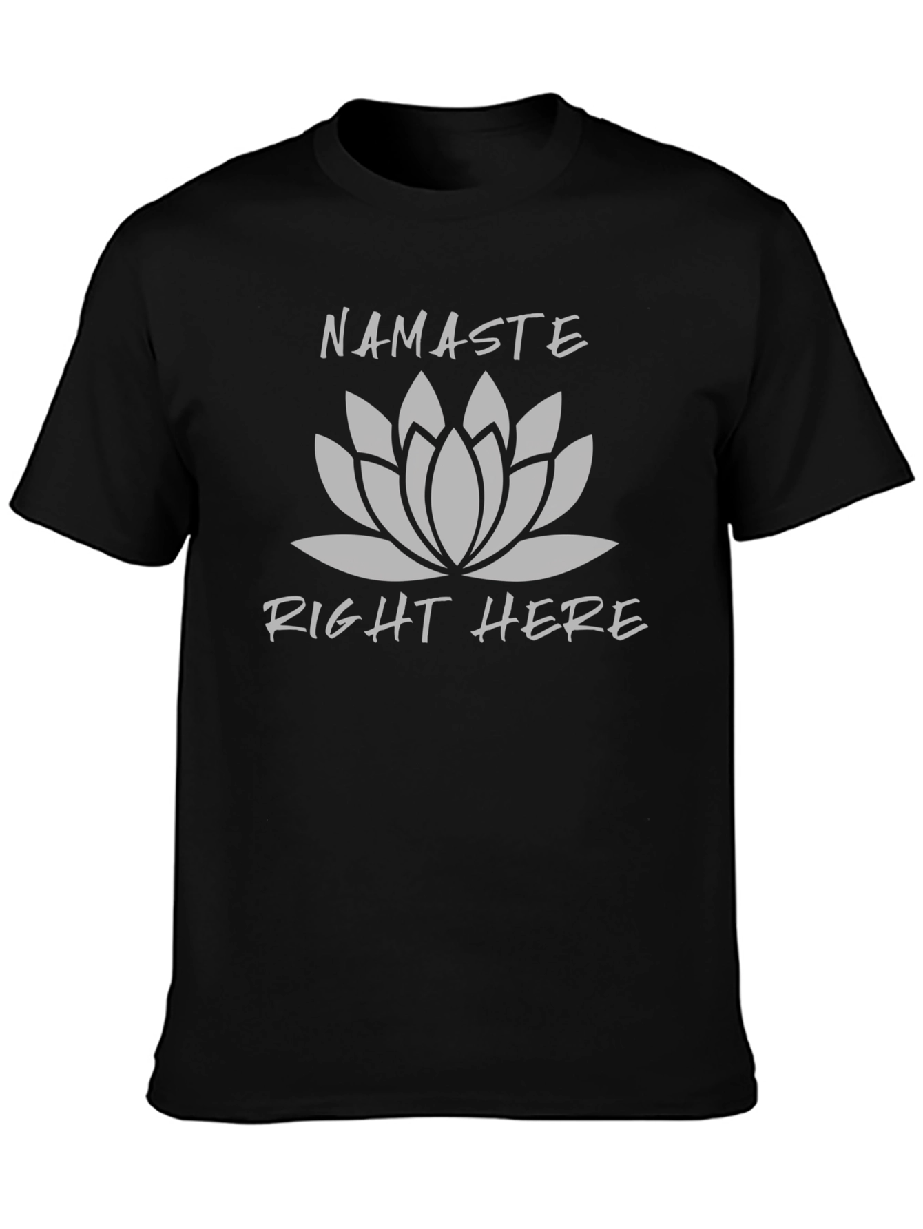 Namaste Right Here Graphic Tee - Black