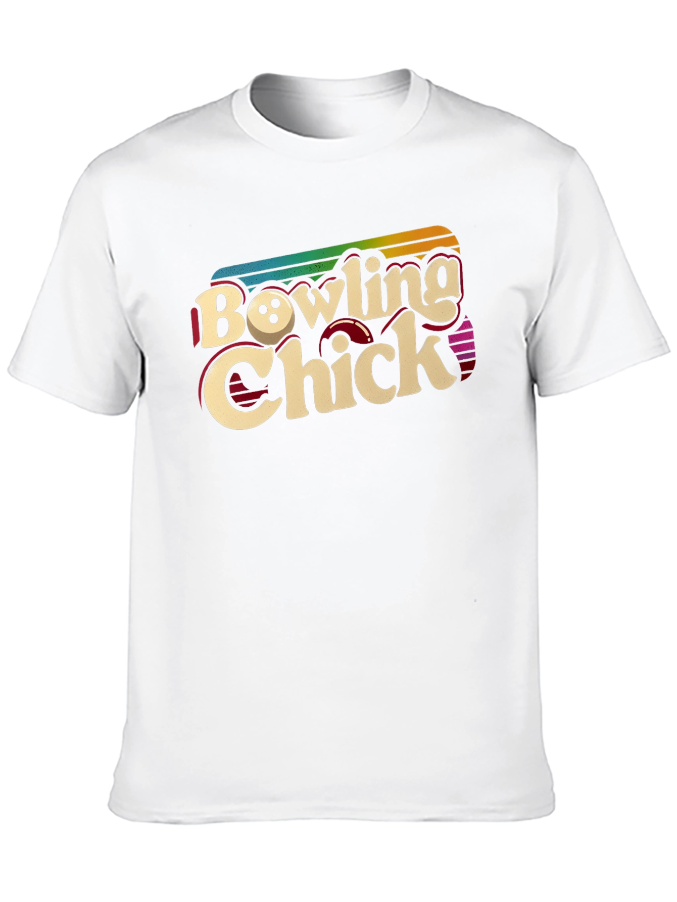 Bowling Chick Retro Graphic T-Shirt