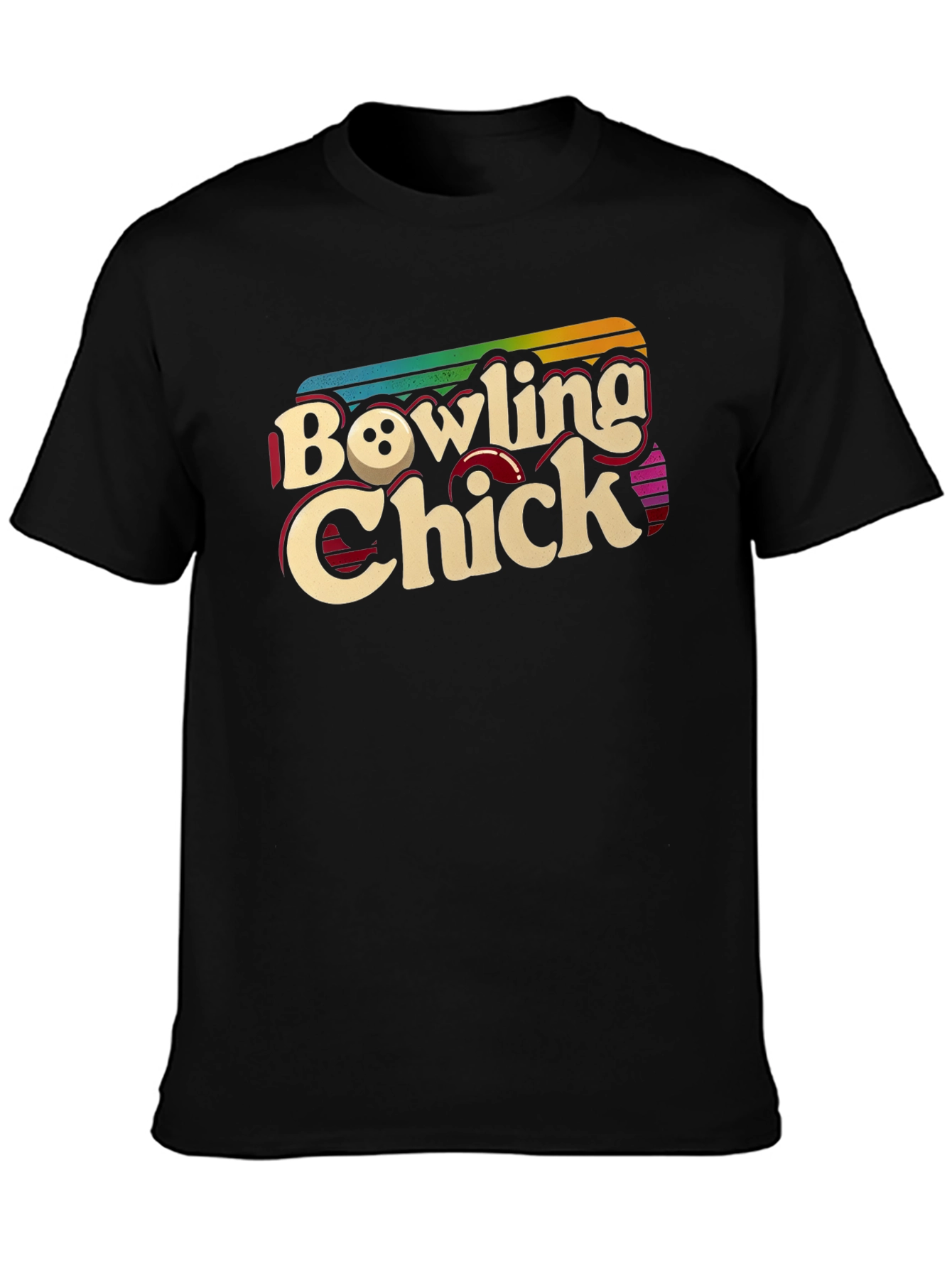 Bowling Chick Retro Graphic T-Shirt