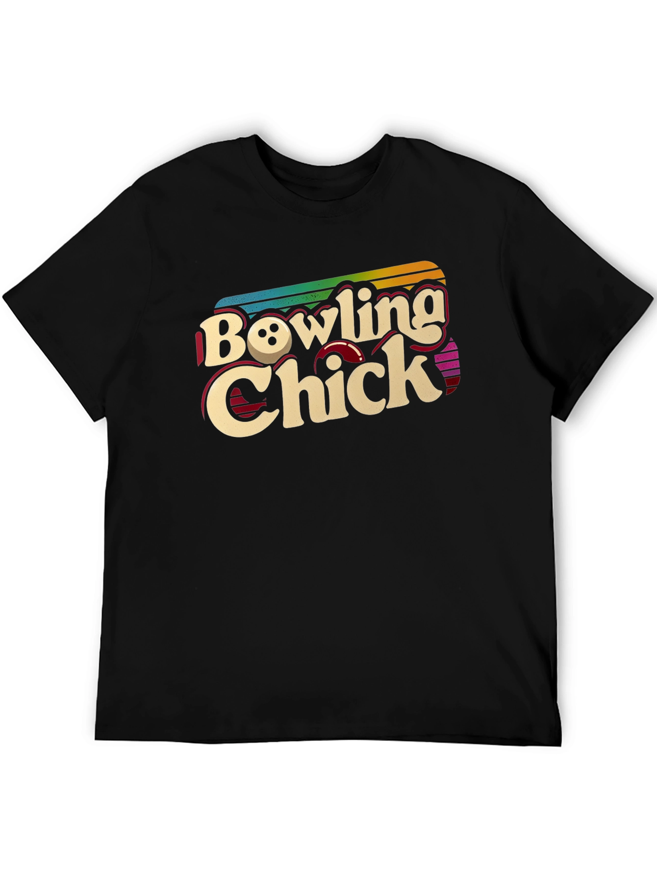 Bowling Chick Retro Graphic T-Shirt
