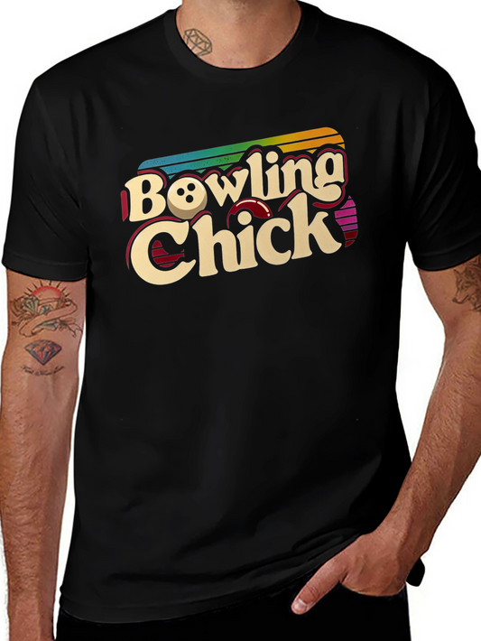 Bowling Chick Retro Graphic T-Shirt