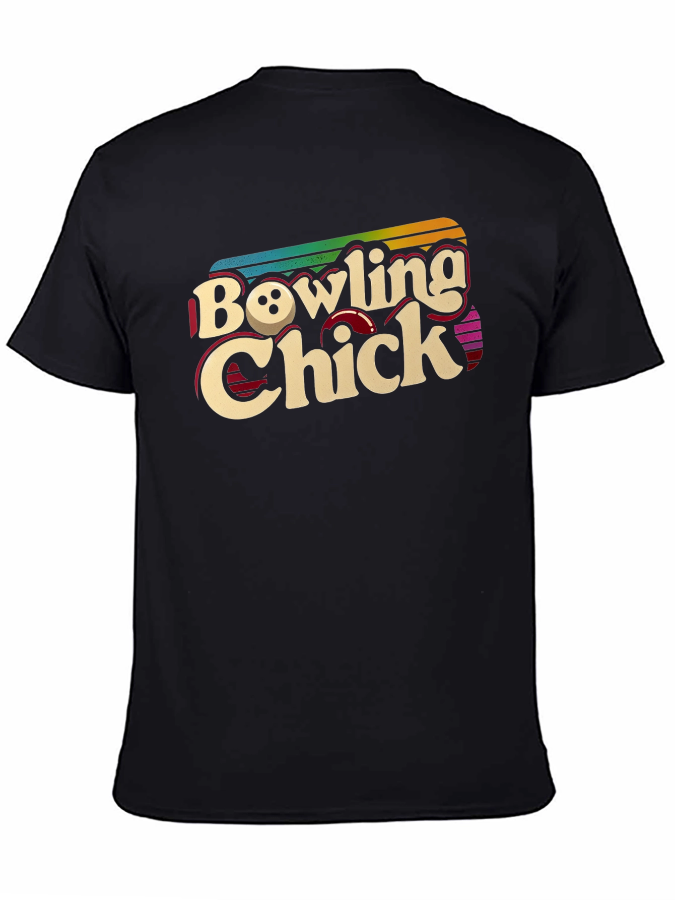 Bowling Chick Retro Graphic T-Shirt