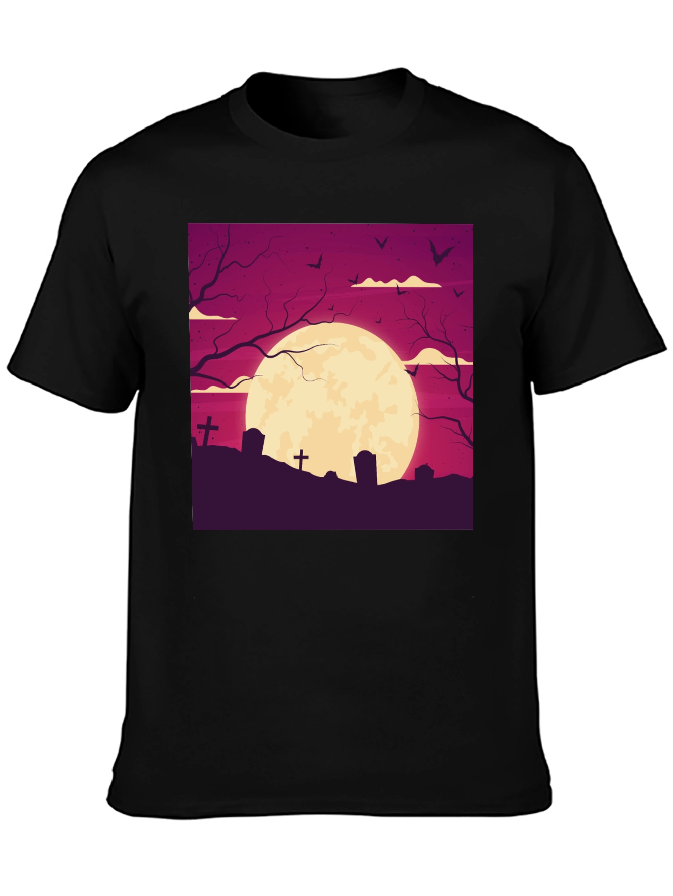 Halloween Graveyard Moon T-Shirt