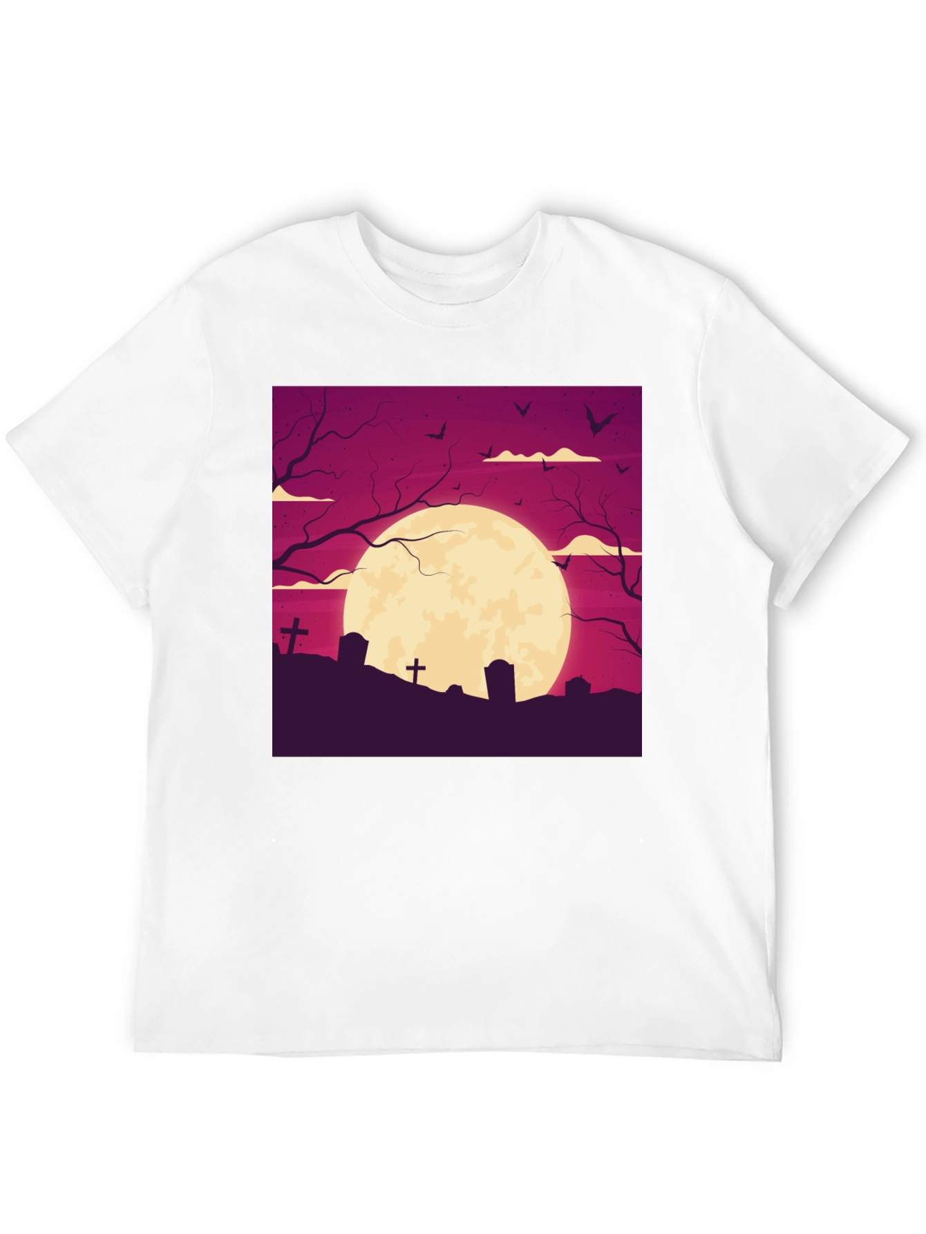Halloween Graveyard Moon T-Shirt