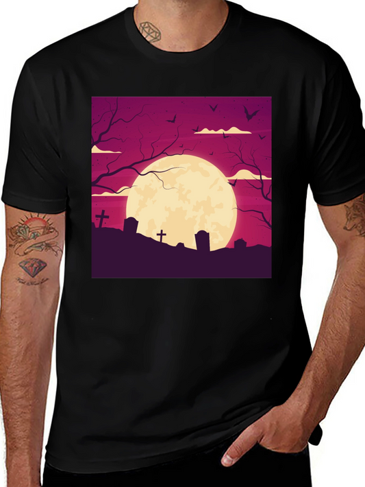 Halloween Graveyard Moon T-Shirt