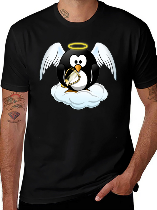 Angel Penguin T-Shirt - Whimsical Graphic Tee