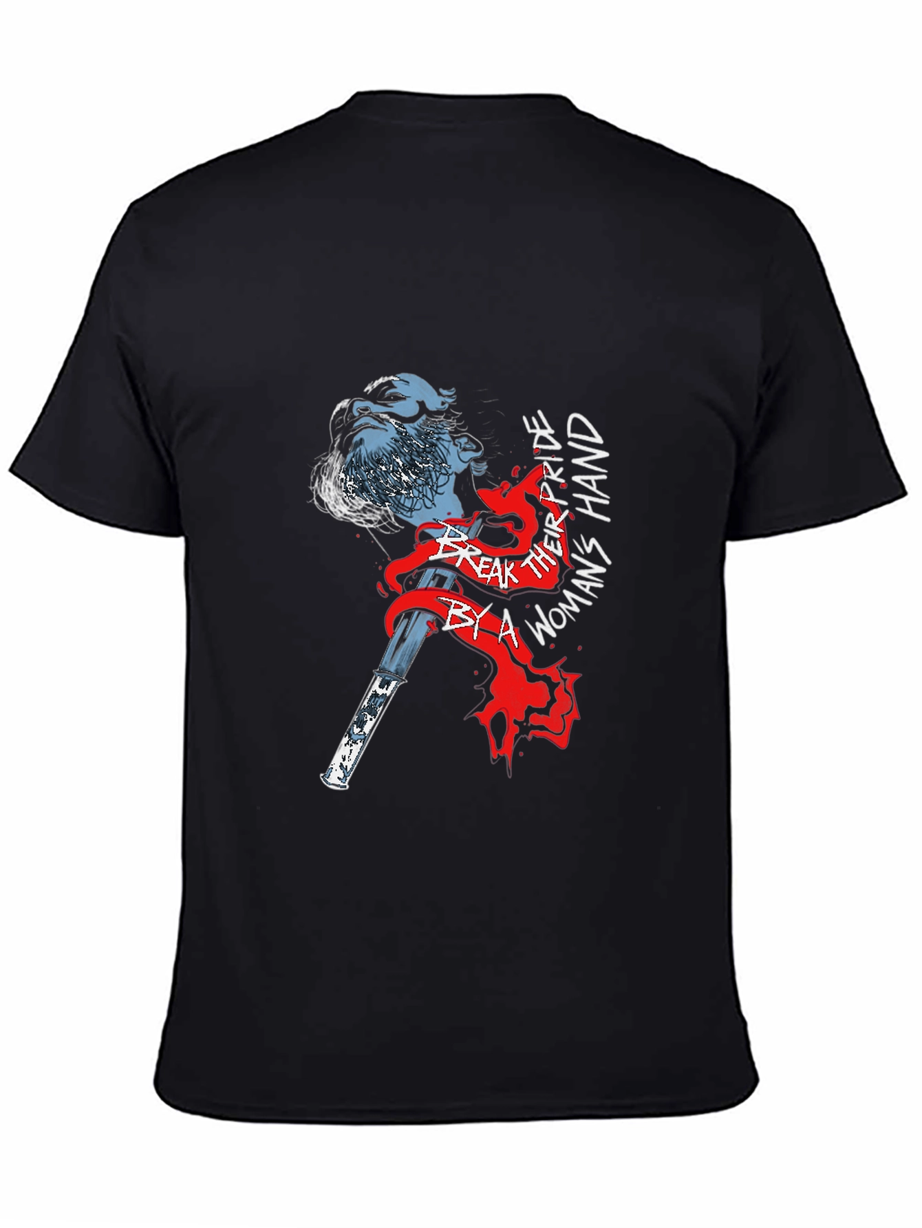 Graphic Print Black T-Shirt - Norse Viking Axe